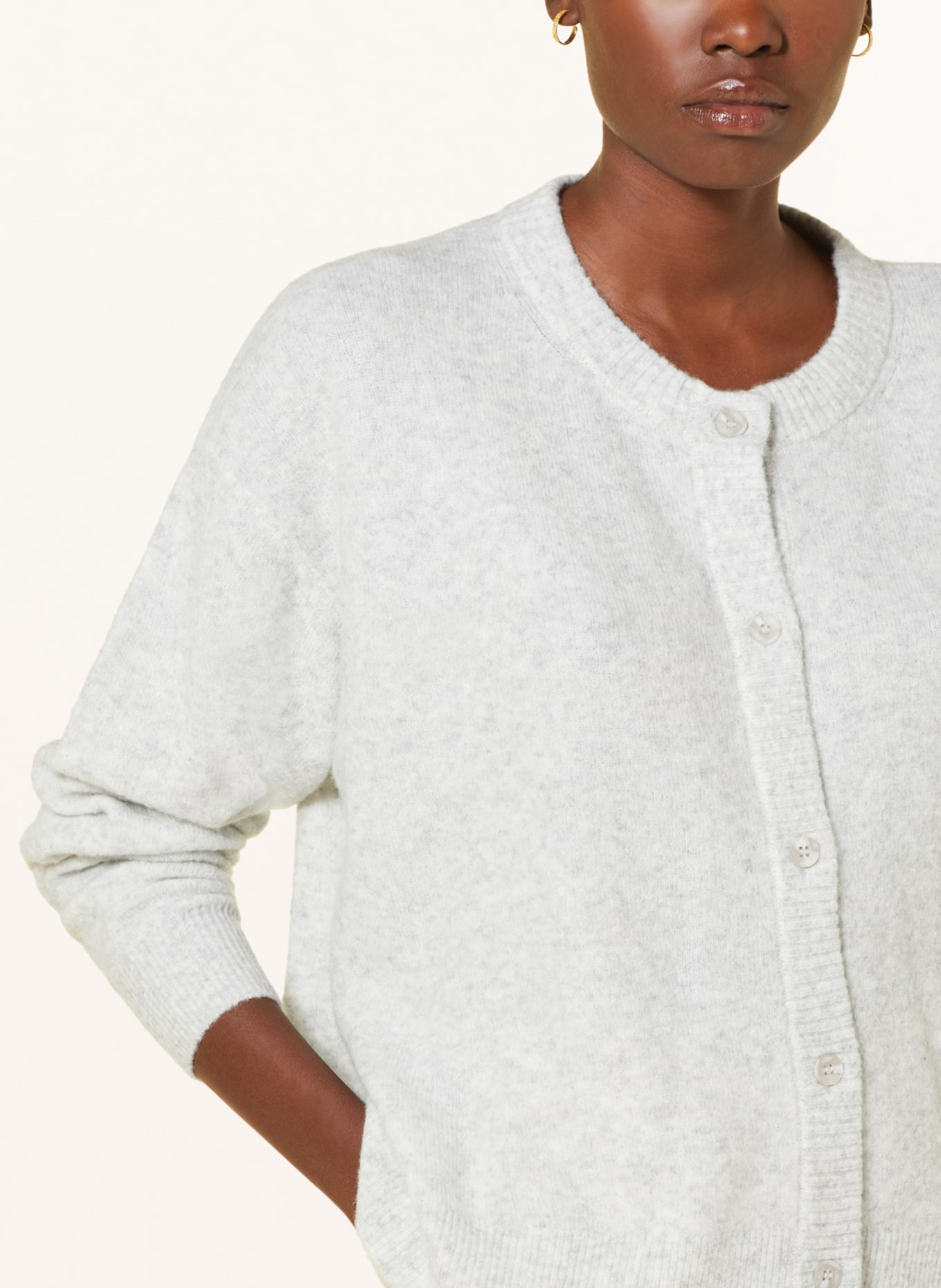 American Vintage Strickjacke DAMSVILLE: HELLGRAU