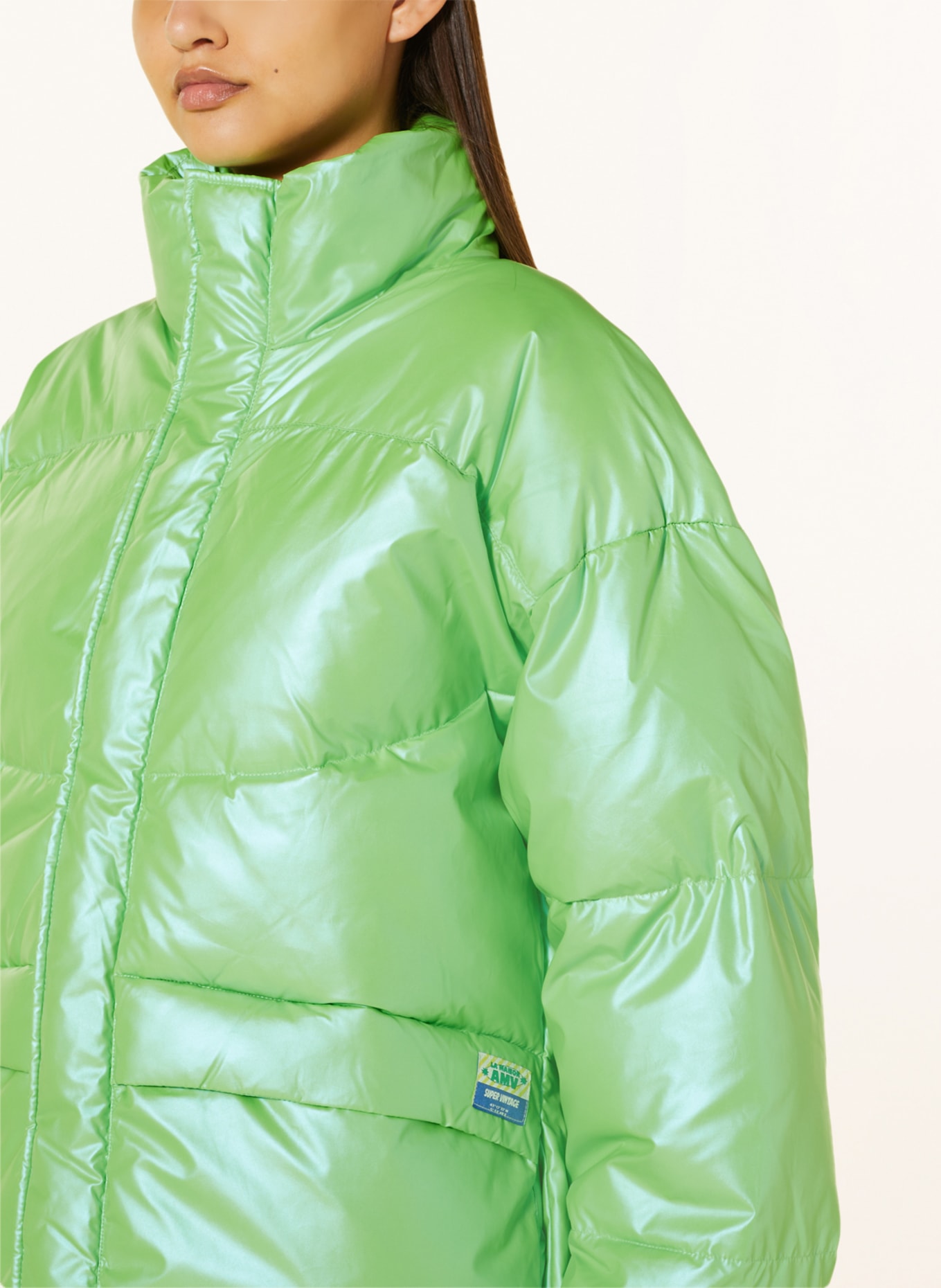 American Vintage Quilted jacket, Color: LIGHT GREEN (Image 4)