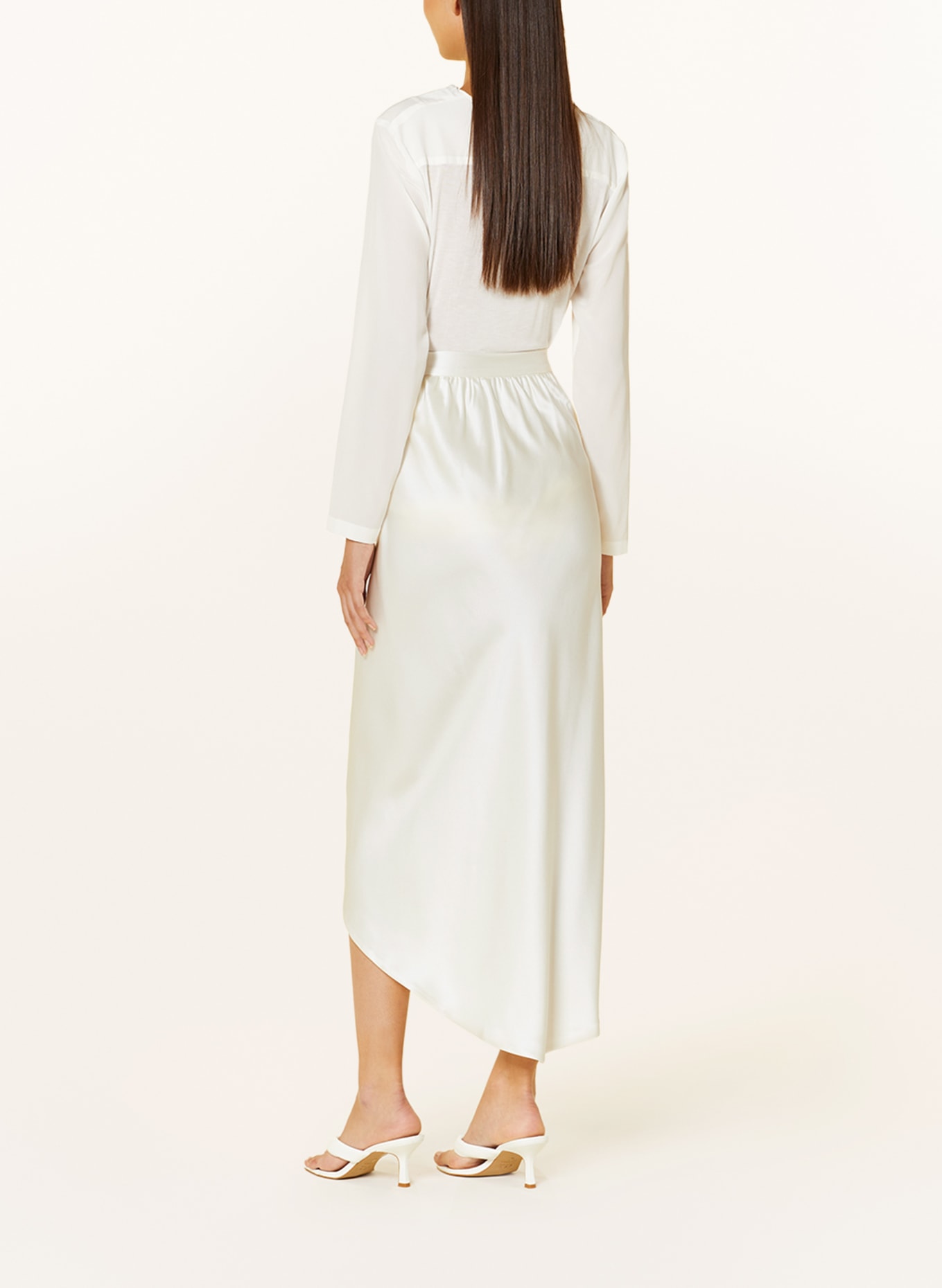 REISS Silk skirt TYRA in light yellow