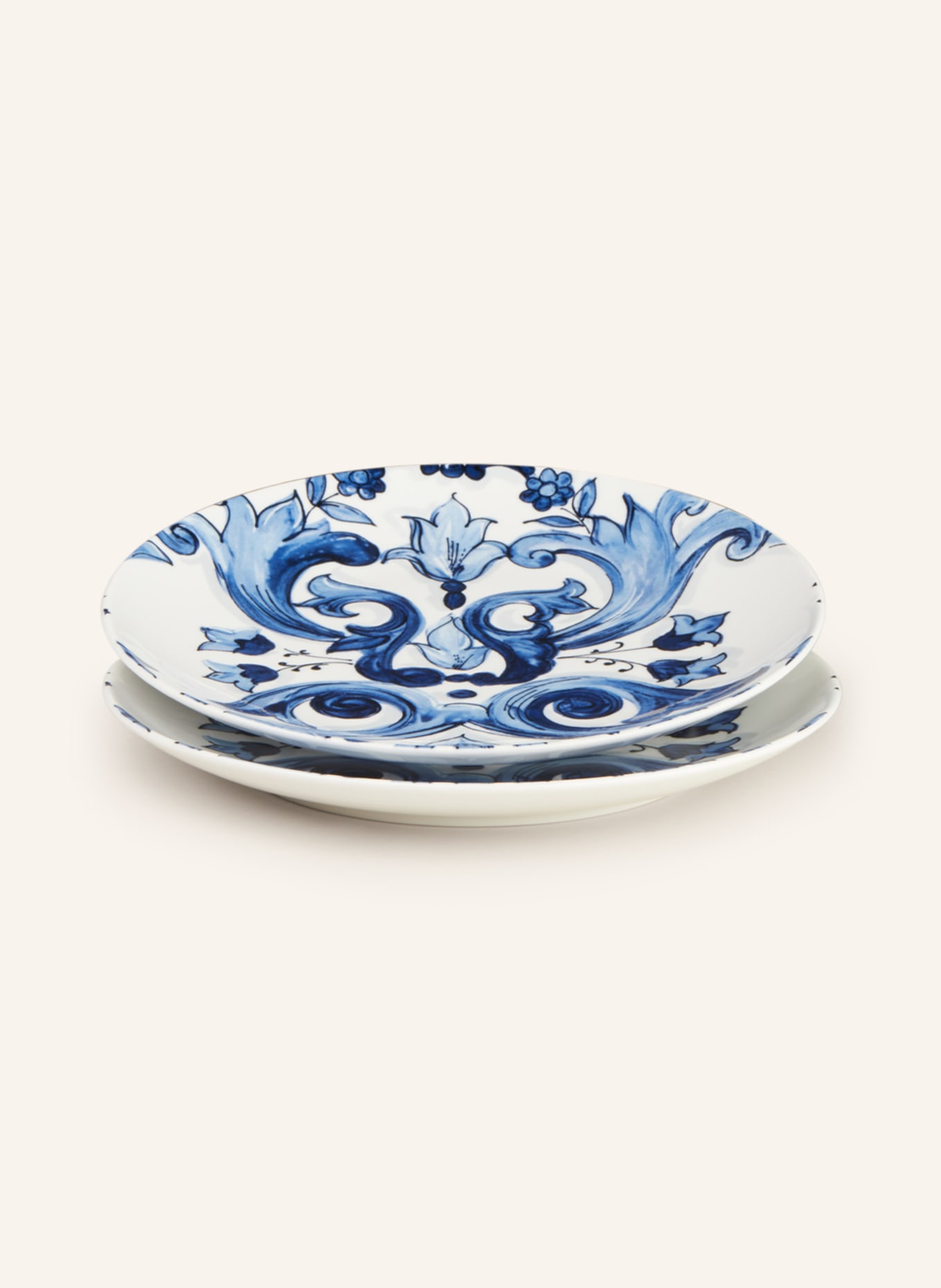 DOLCE & GABBANA CASA Set of 2 dinner plates, Color: WHITE/ BLUE (Image 1)