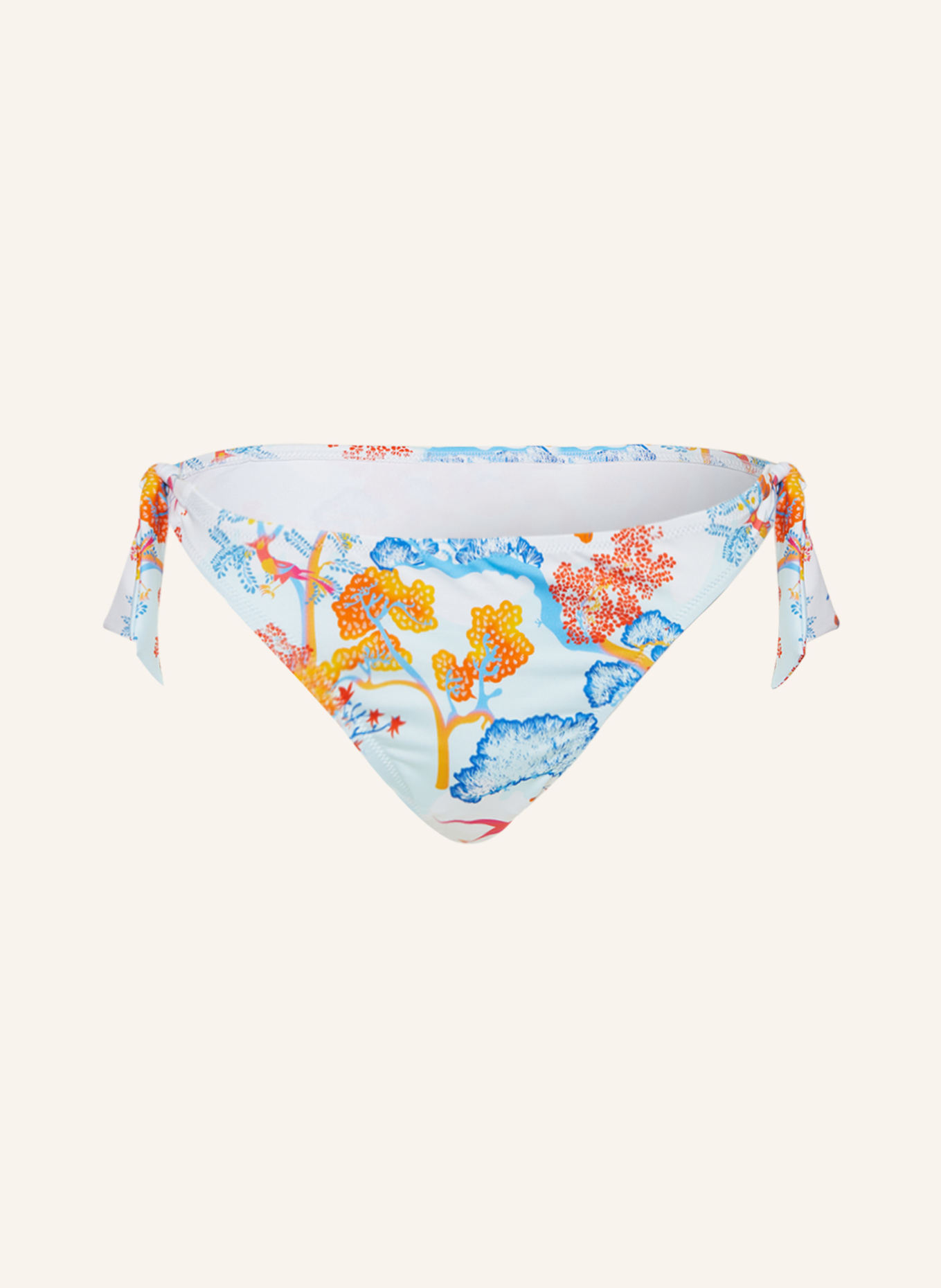 VILEBREQUIN Basic bikini bottoms PEACEFUL TREES FLAME, Color: WHITE/ BLUE/ ORANGE (Image 1)