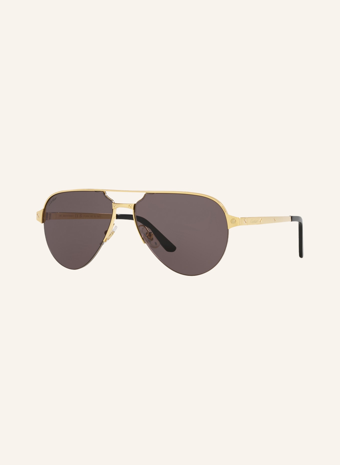 Cartier Sunglasses CT0386S, Color: 2300L1 - GOLD/GRAY (Image 1)