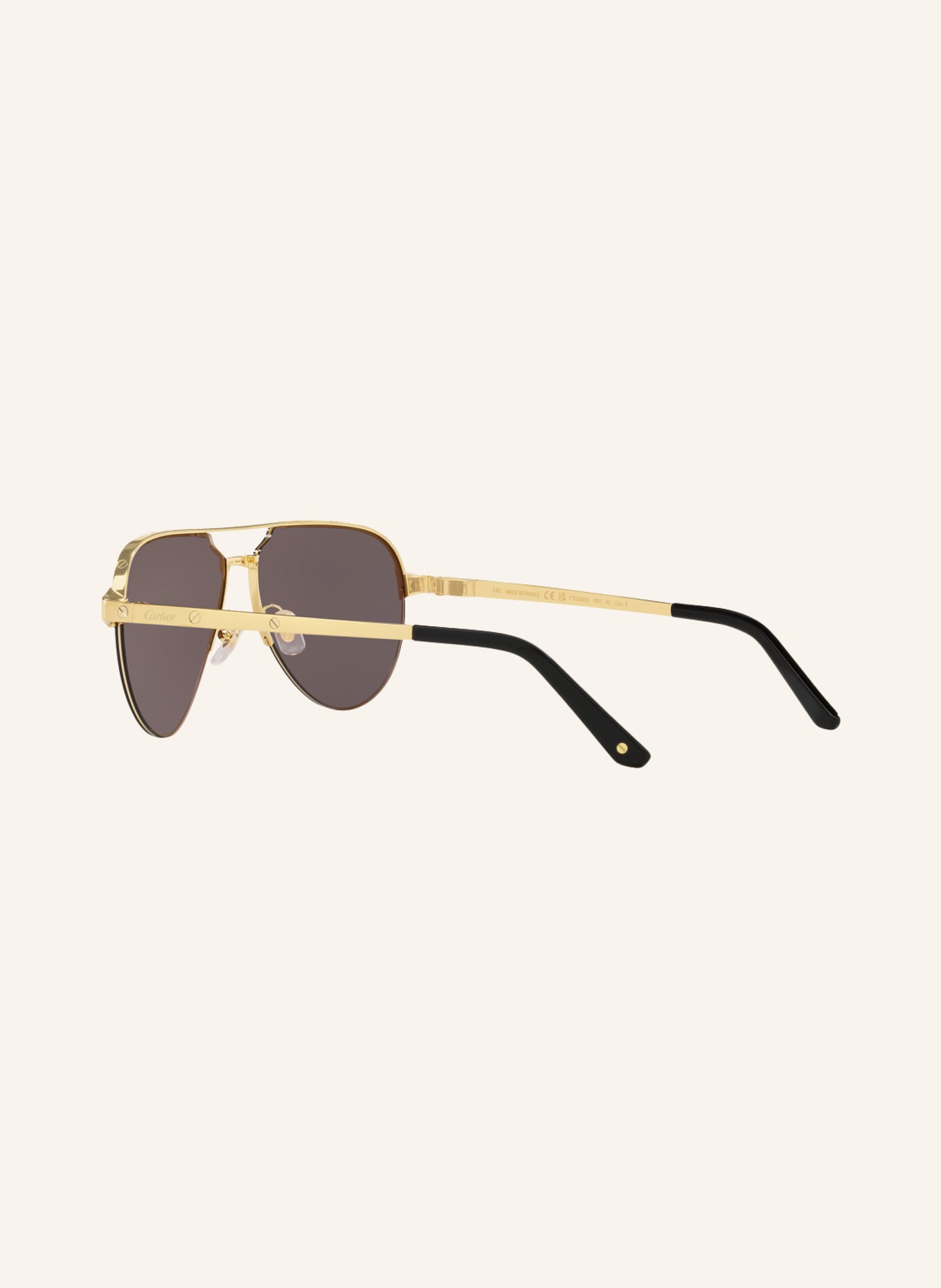 Cartier Sunglasses CT0386S, Color: 2300L1 - GOLD/GRAY (Image 4)