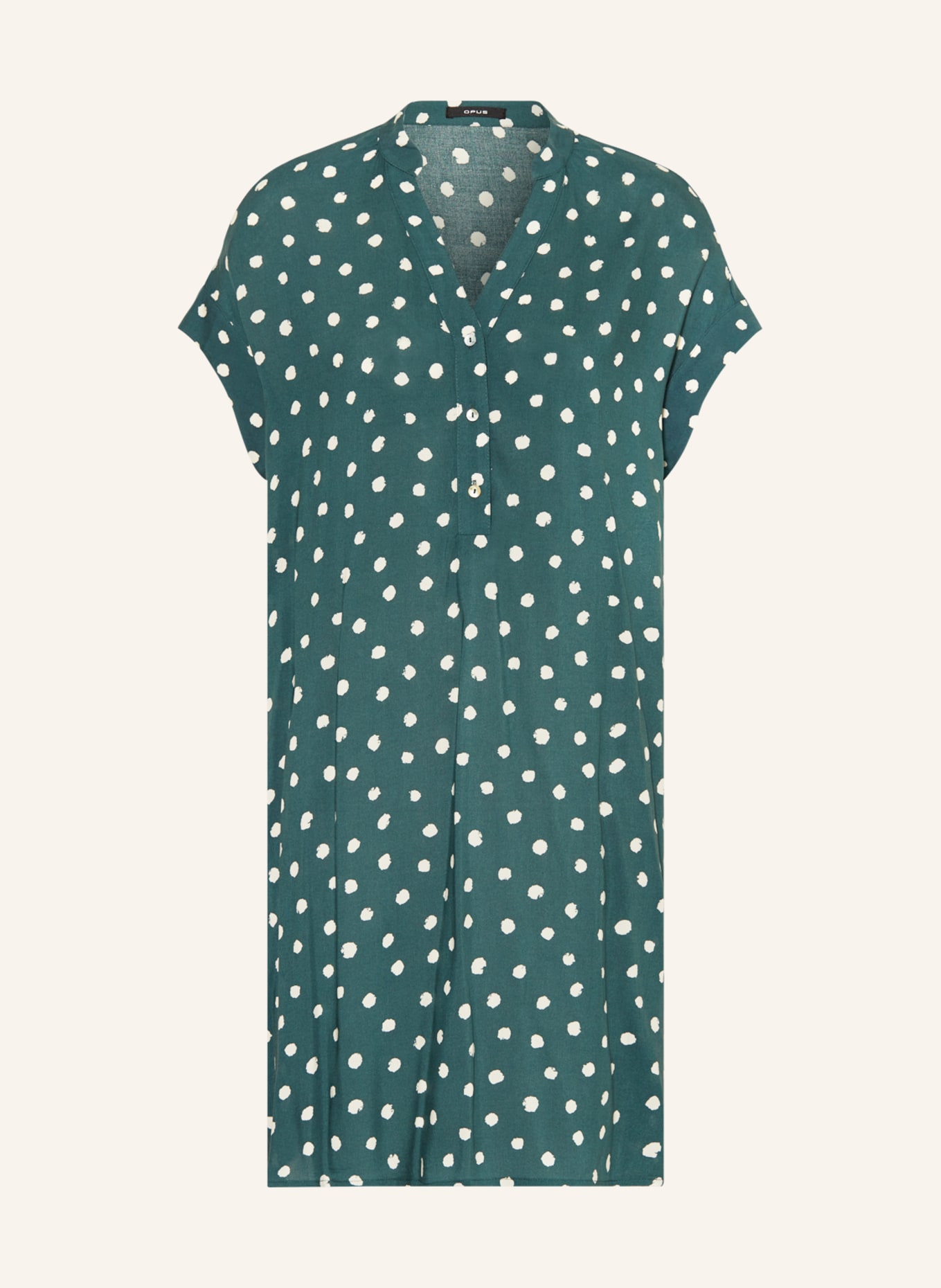 OPUS Dress WULARO, Color: DARK GREEN/ WHITE (Image 1)