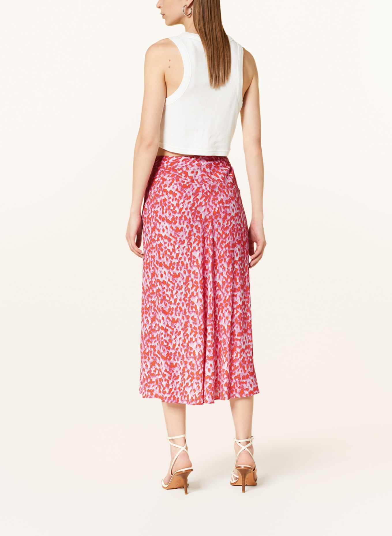 WHISTLES Skirt, Color: DARK ORANGE/ PINK/ WHITE (Image 3)