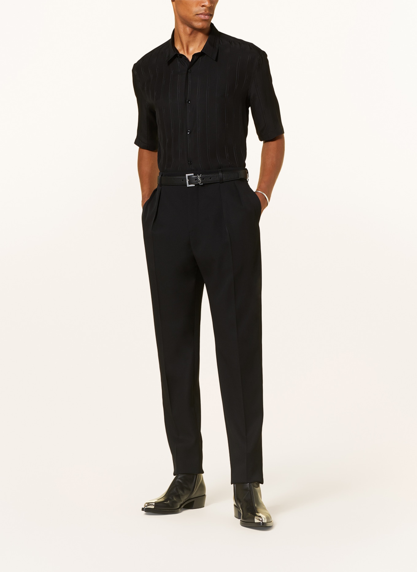 SAINT LAURENT Kurzarm-Hemd Regular Fit aus Seide, Farbe: SCHWARZ (Bild 2)