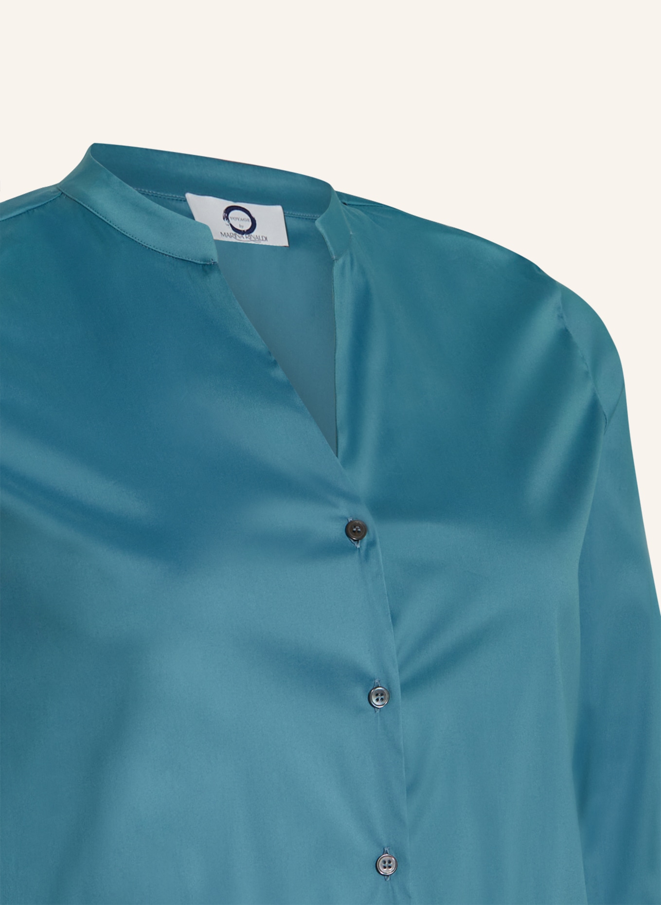 MARINA RINALDI VOYAGE Blouse BARBARELLA with 3/4 sleeves, Color: BLUE GRAY (Image 3)