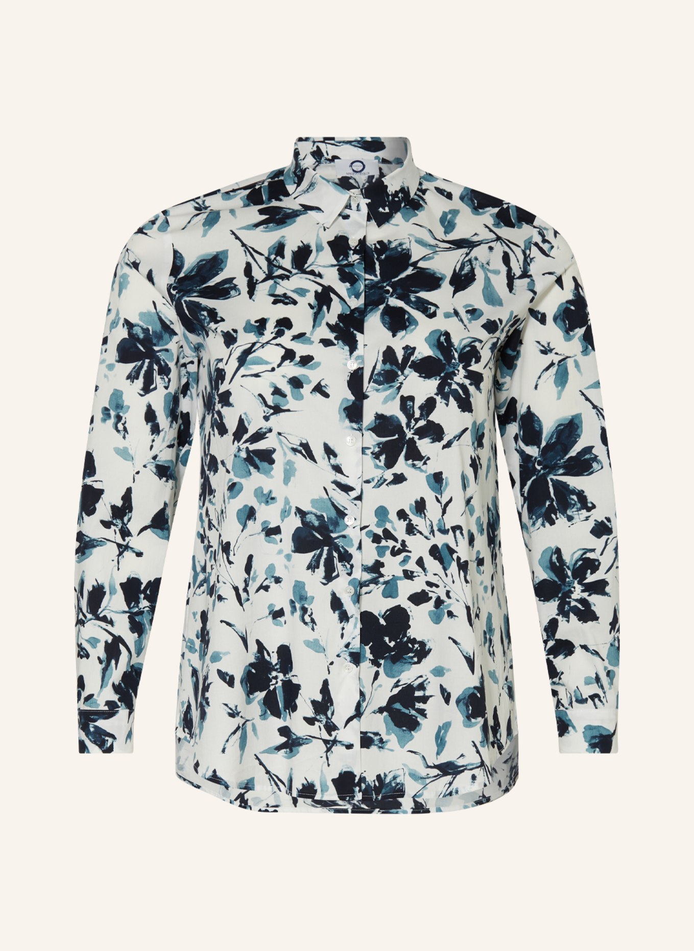 MARINA RINALDI VOYAGE Shirt blouse STRUZZO, Color: BLACK/ BLUE/ DARK BLUE (Image 1)