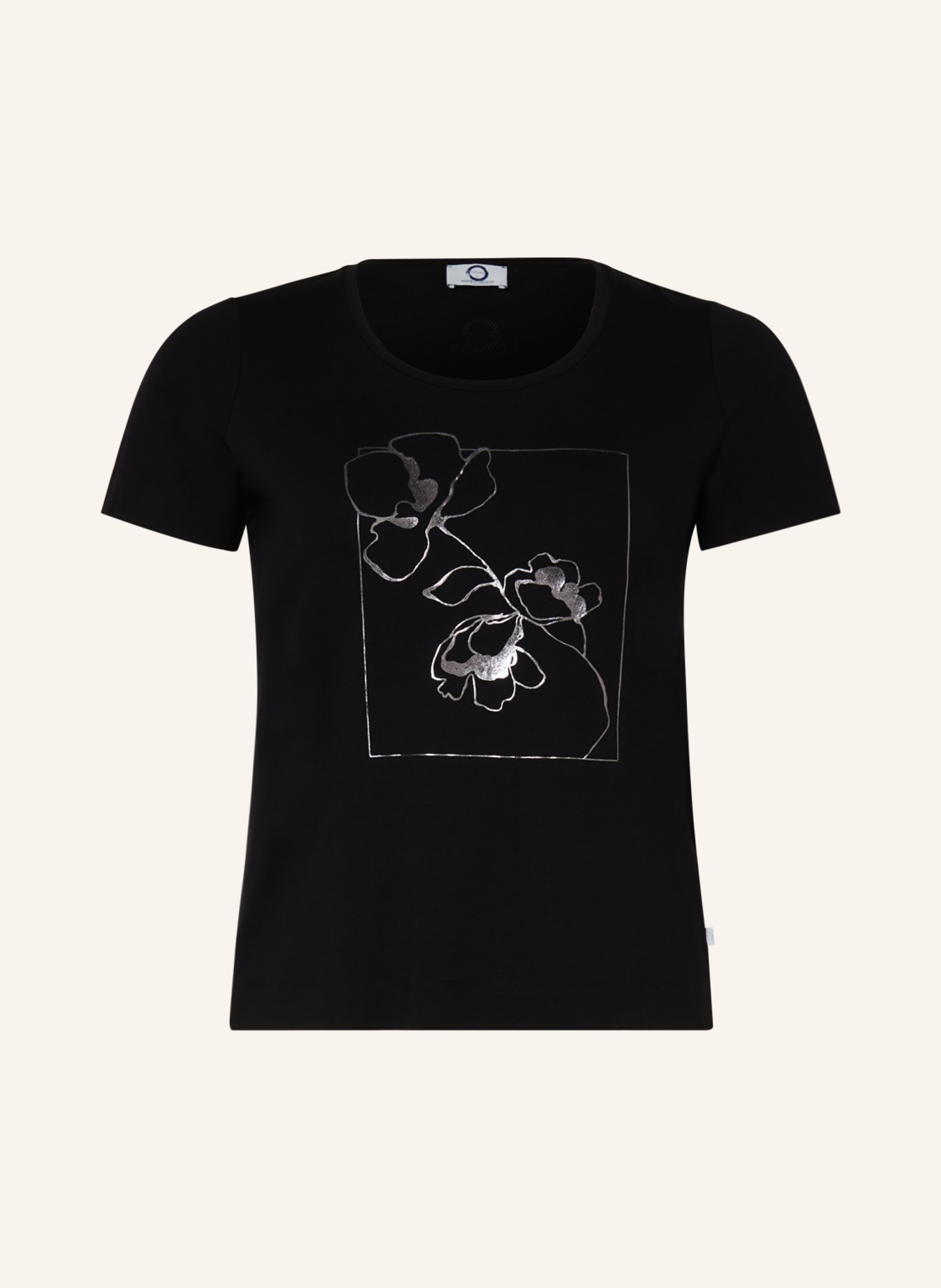 MARINA RINALDI VOYAGE T-shirt ACINOSO, Color: BLACK/ SILVER (Image 1)