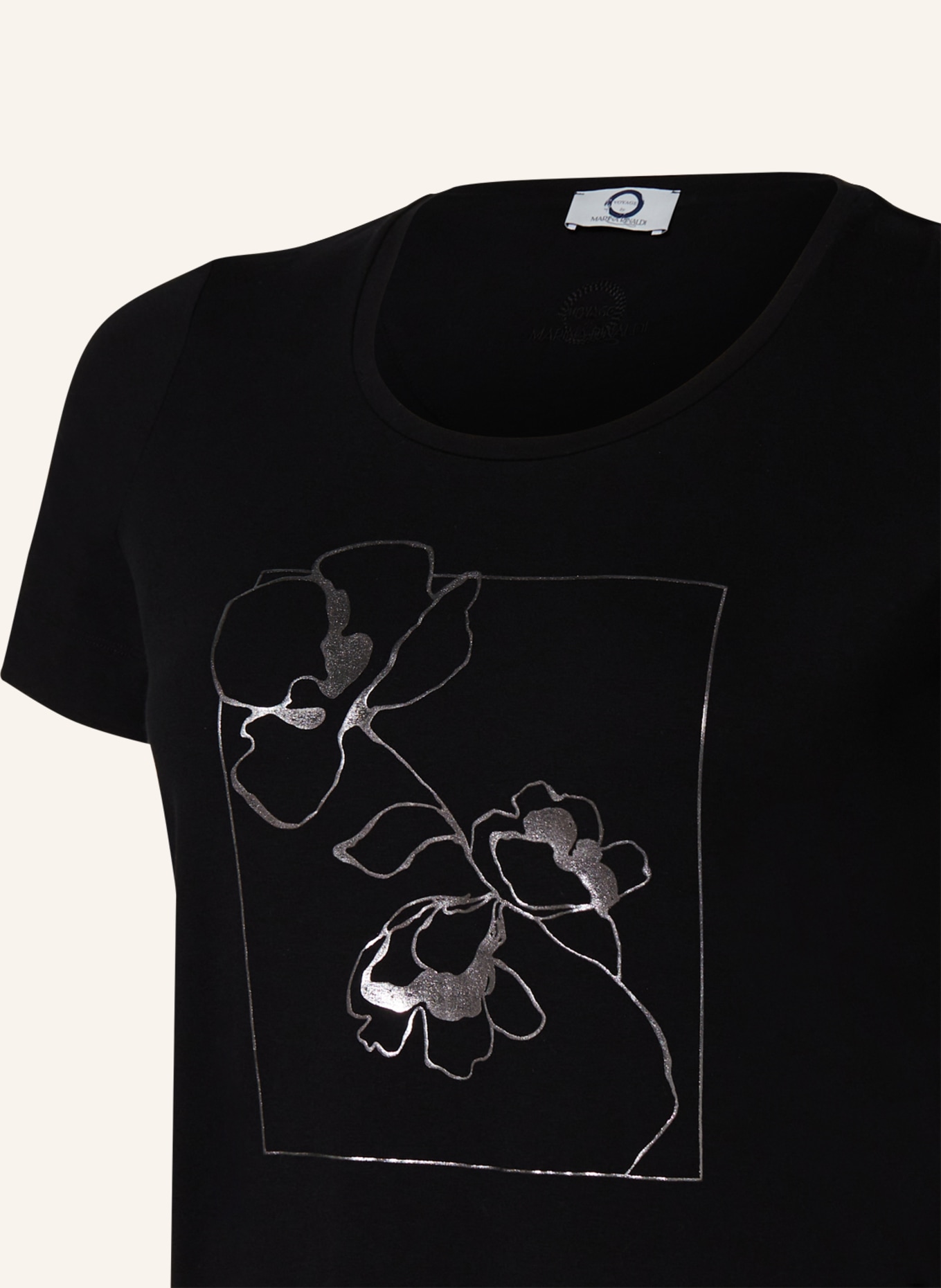 MARINA RINALDI VOYAGE T-shirt ACINOSO, Color: BLACK/ SILVER (Image 3)