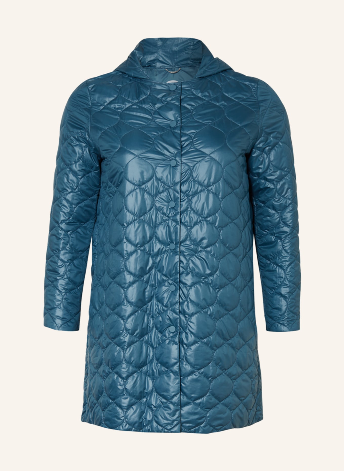 MARINA RINALDI VOYAGE Quilted coat OVATTE, Color: BLUE GRAY (Image 1)