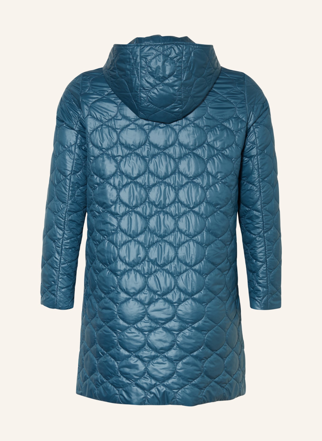 MARINA RINALDI VOYAGE Quilted coat OVATTE, Color: BLUE GRAY (Image 2)