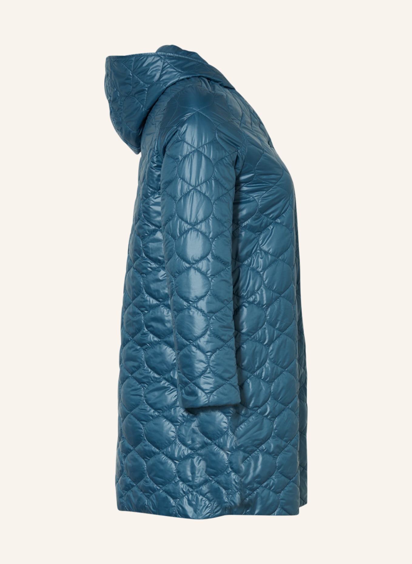 MARINA RINALDI VOYAGE Quilted coat OVATTE, Color: BLUE GRAY (Image 4)