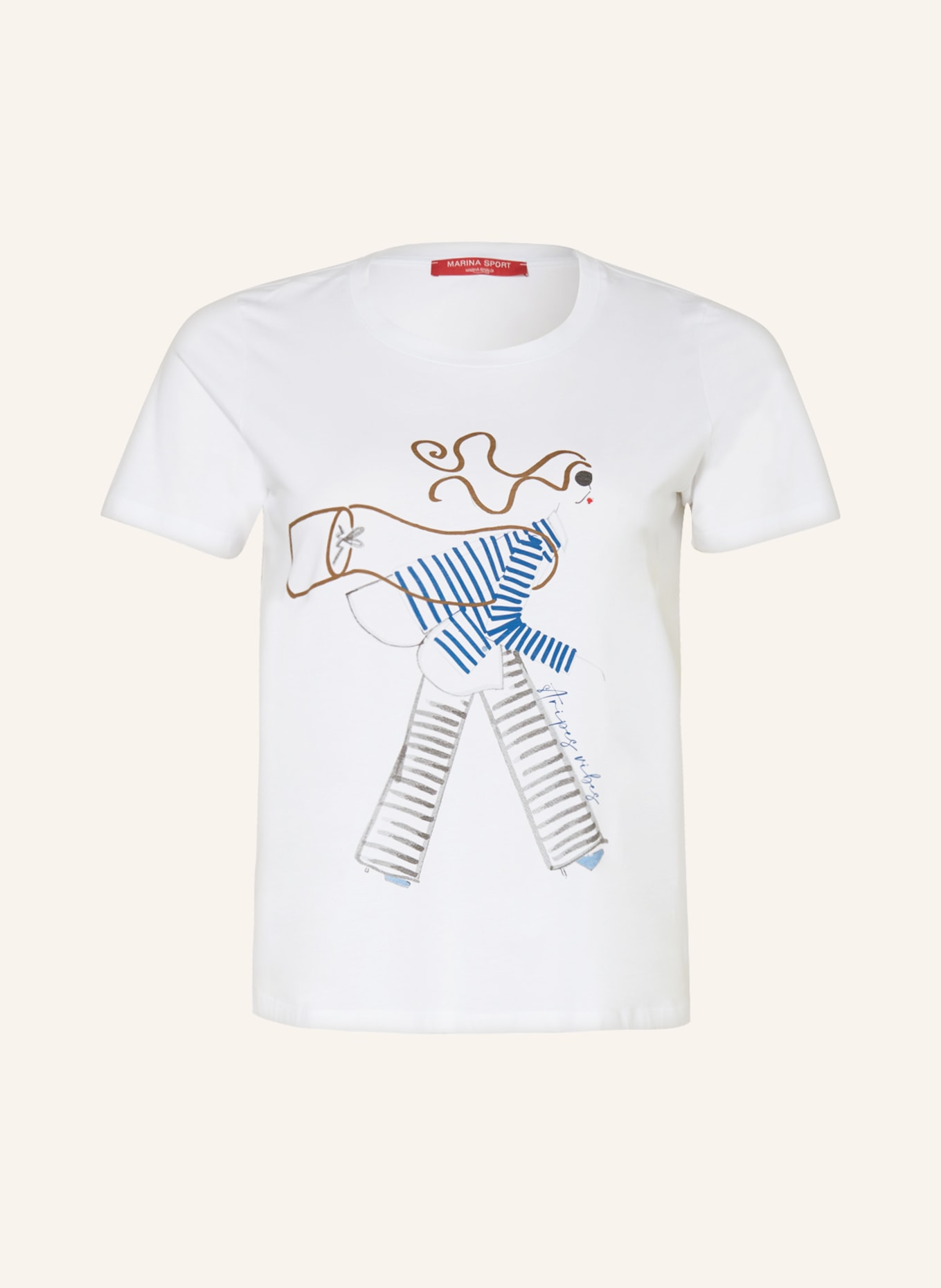 MARINA RINALDI SPORT T-shirt ALAIN, Color: WHITE/ BLUE/ GRAY (Image 1)