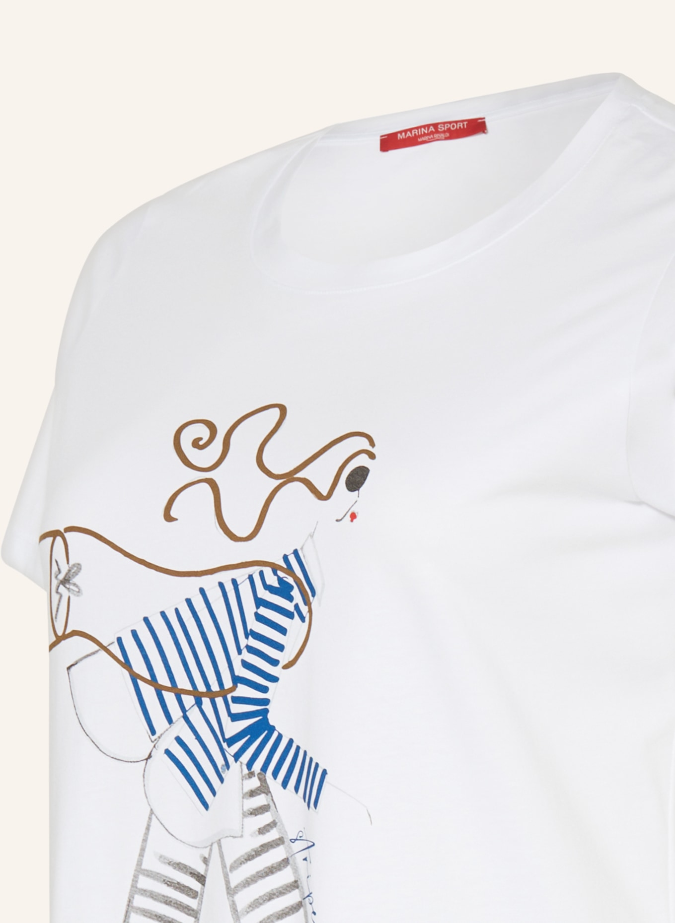 MARINA RINALDI SPORT T-shirt ALAIN, Color: WHITE/ BLUE/ GRAY (Image 3)