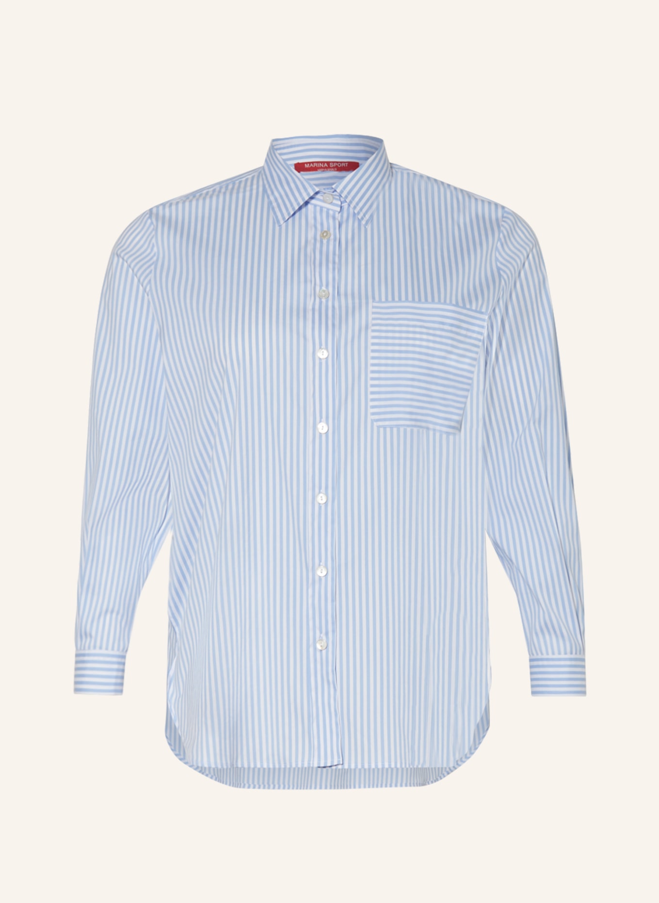 MARINA RINALDI SPORT Shirt blouse CITRATO, Color: WHITE/ LIGHT BLUE (Image 1)