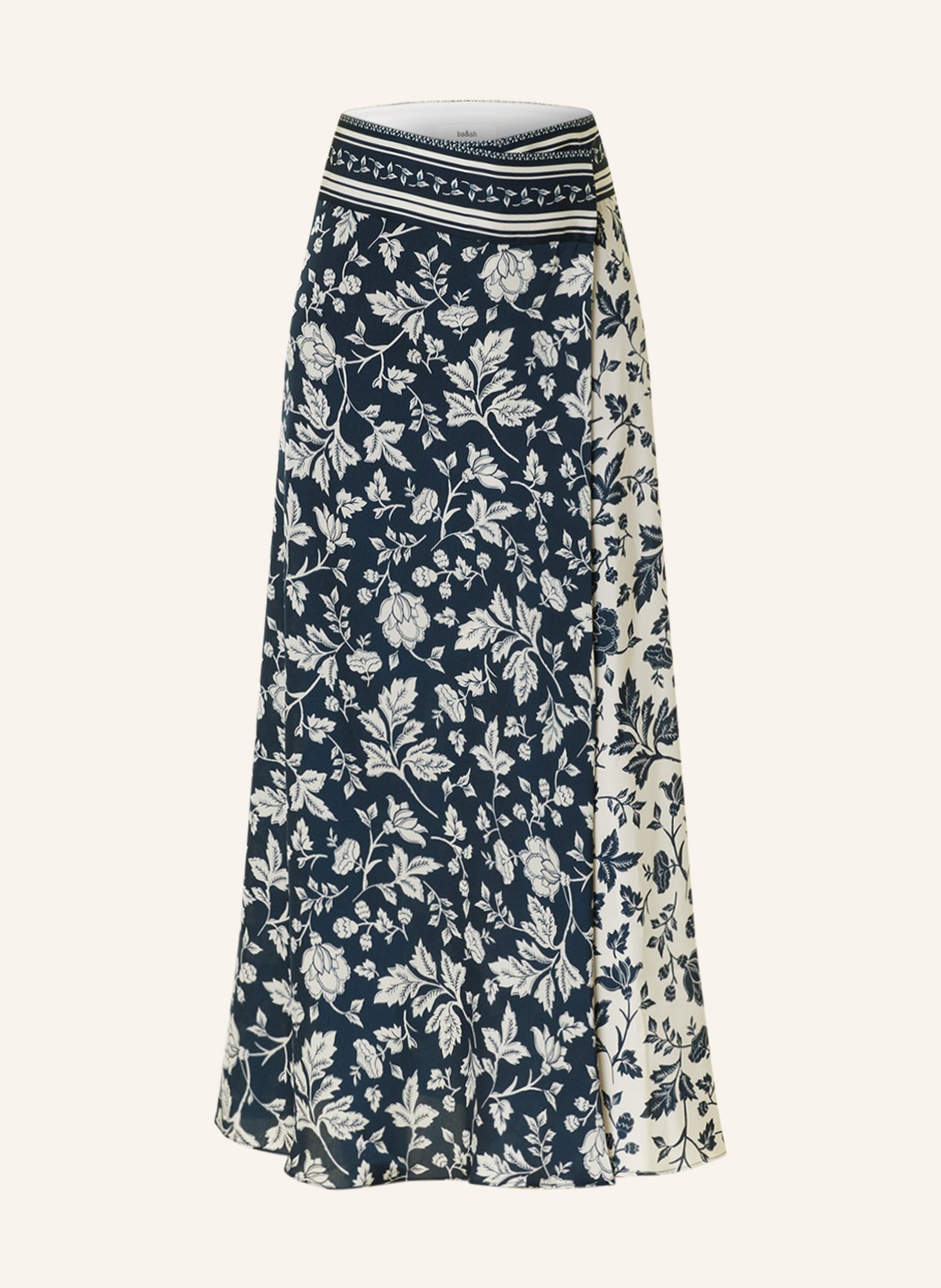 ba&sh Zavinovací sukně HARPER, Barva: TMAVĚ MODRÁ/ BÍLÁ (Obrázek 1)