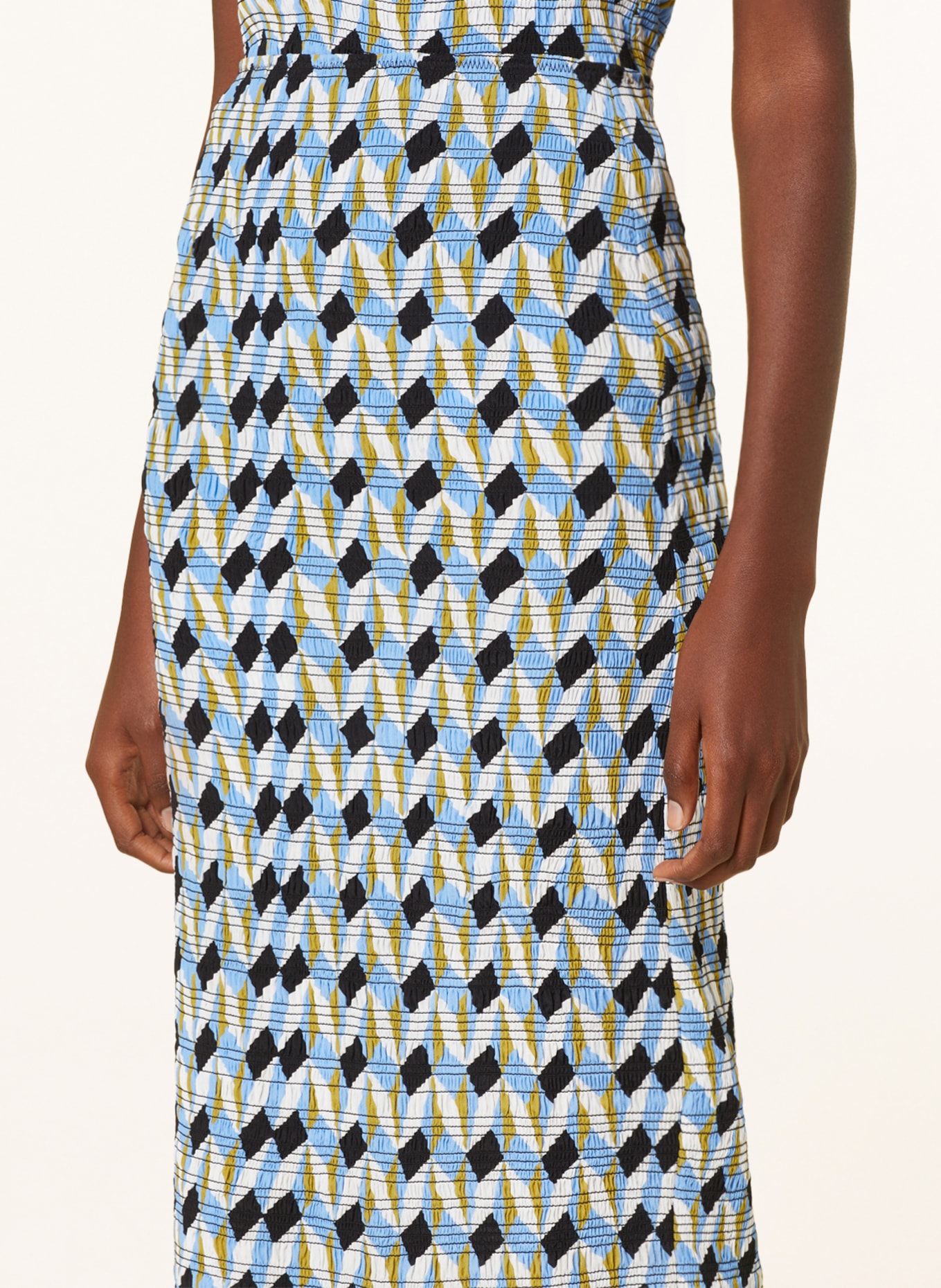 DOROTHEE SCHUMACHER Skirt with silk, Color: LIGHT BLUE/ WHITE/ OLIVE (Image 4)