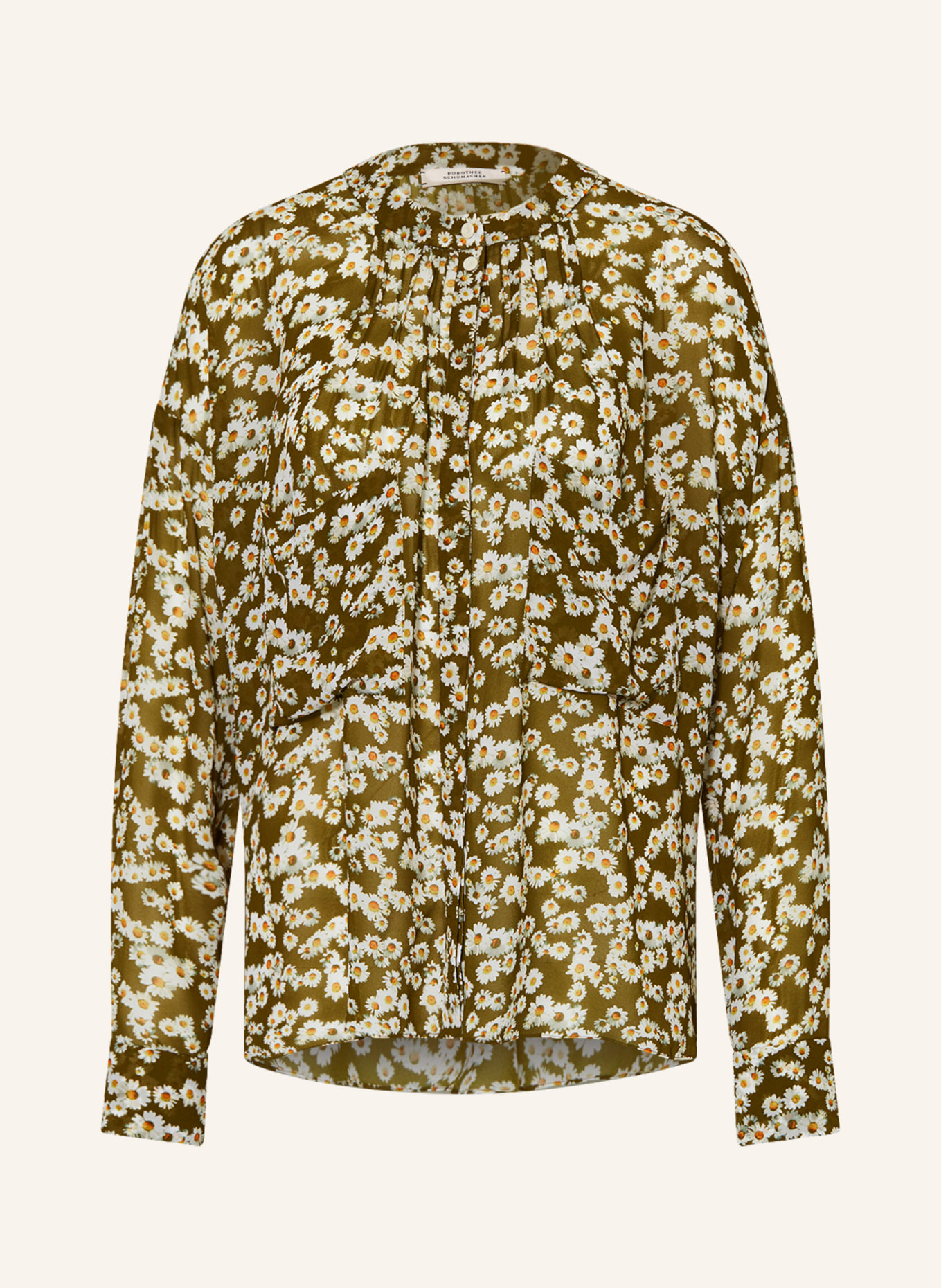 DOROTHEE SCHUMACHER Blouse, Color: OLIVE/ DARK YELLOW/ WHITE (Image 1)