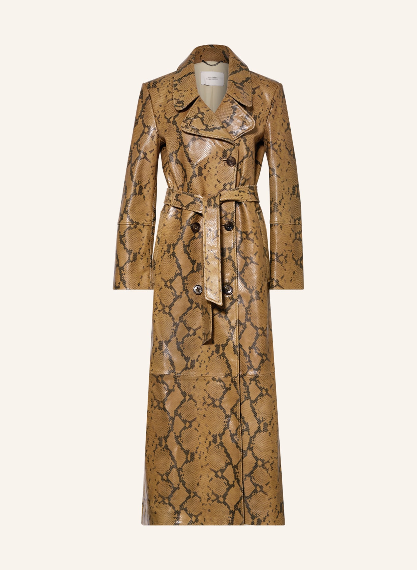 DOROTHEE SCHUMACHER Trench coat made of leather, Color: KHAKI (Image 1)
