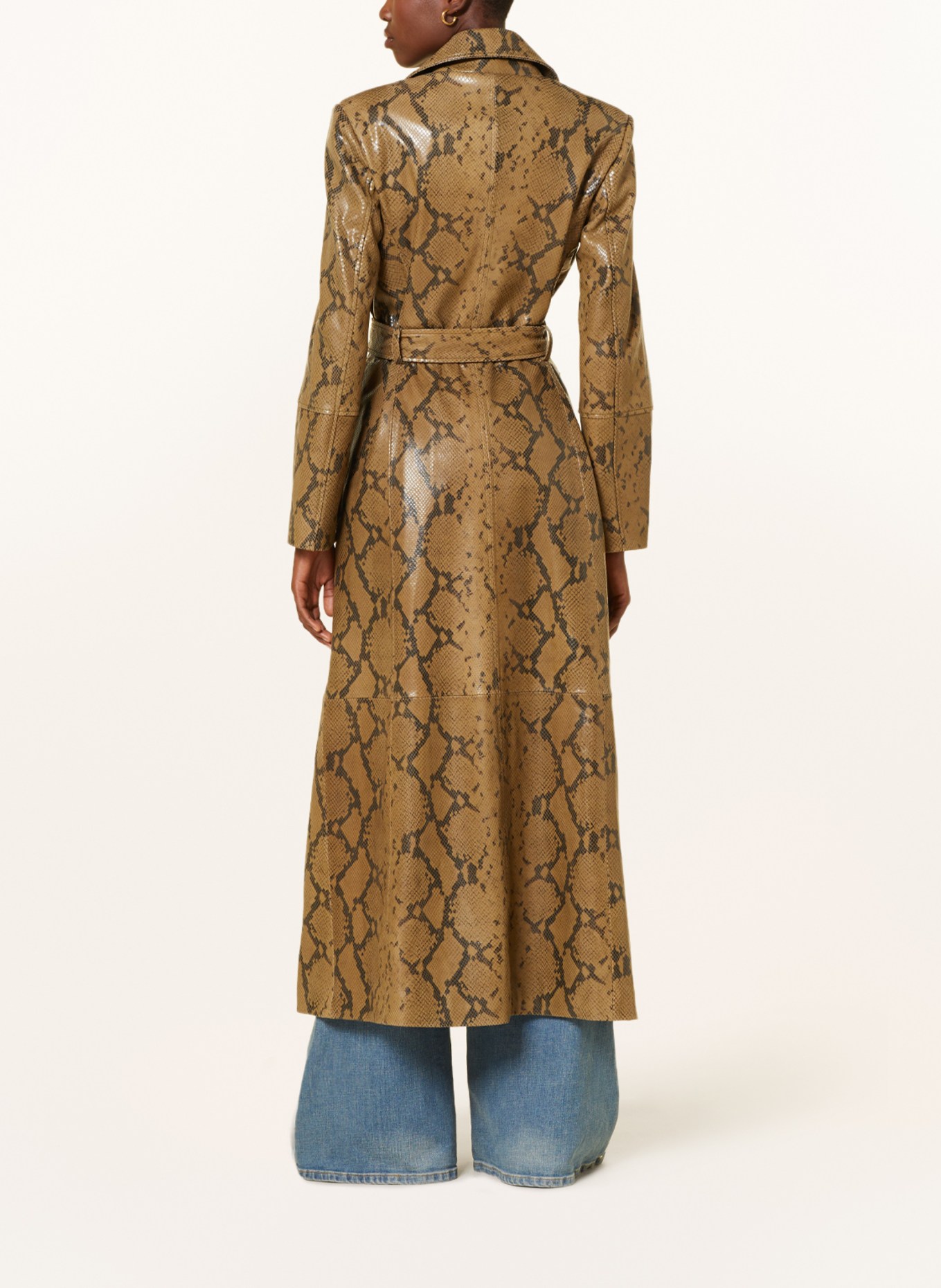 DOROTHEE SCHUMACHER Trench coat made of leather, Color: KHAKI (Image 3)