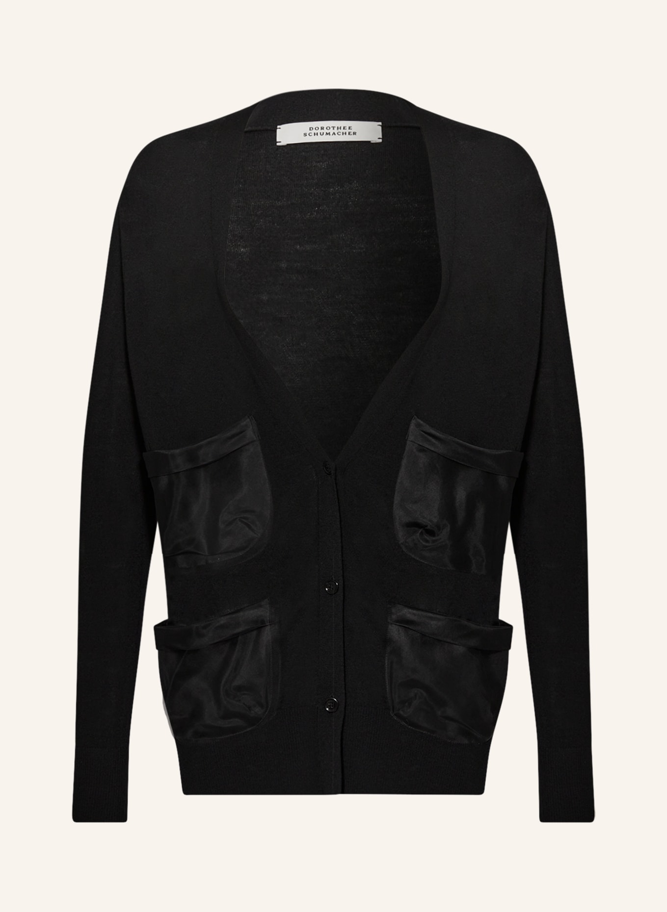 DOROTHEE SCHUMACHER Cardigan in merino wool, Color: BLACK (Image 1)
