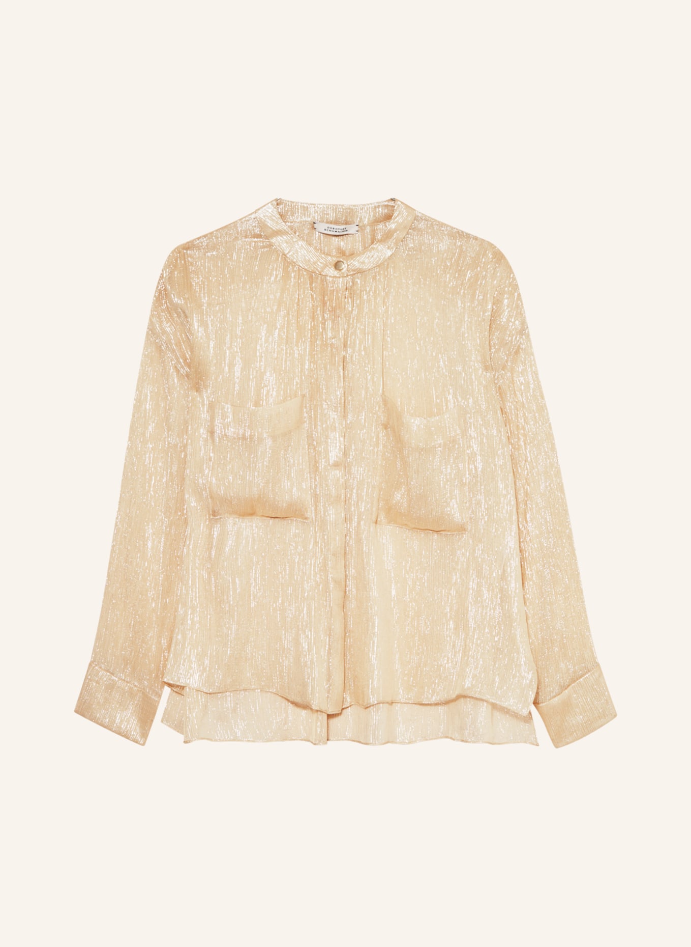 DOROTHEE SCHUMACHER Silk blouse with glitter thread, Color: GOLD (Image 1)