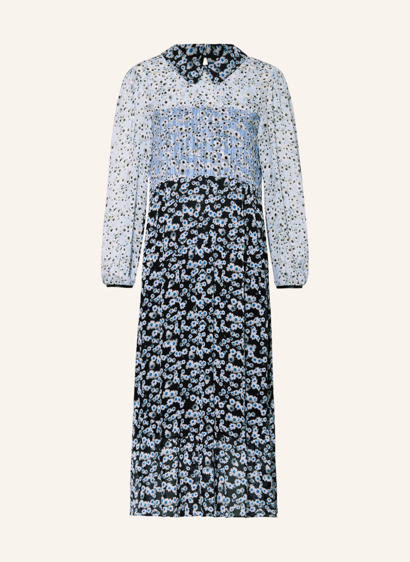 DOROTHEE SCHUMACHER Dress with frills, Color: LIGHT BLUE/ DARK BLUE/ WHITE (Image 1)