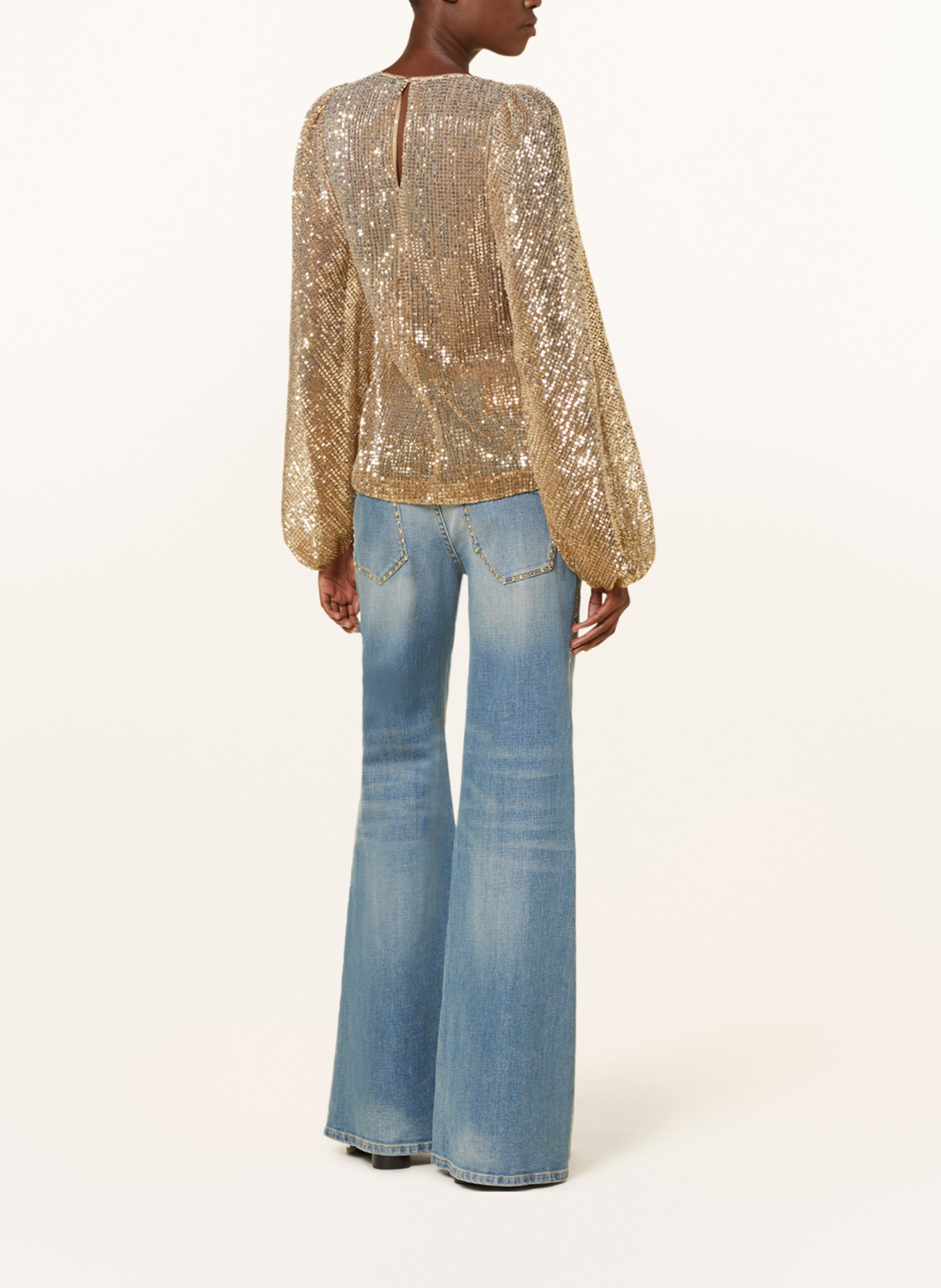DOROTHEE SCHUMACHER Shirt blouse with sequins, Color: GOLD (Image 3)