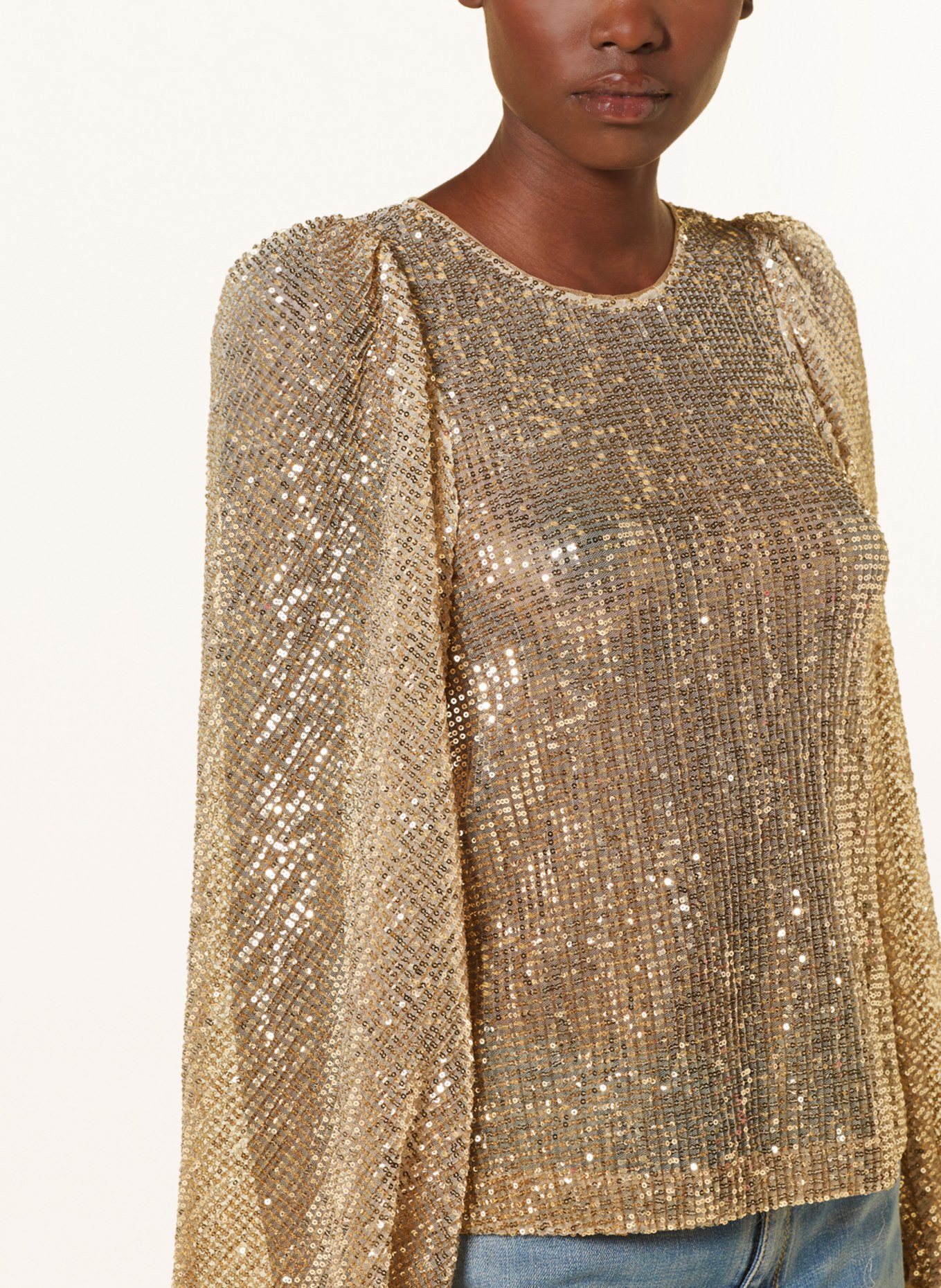DOROTHEE SCHUMACHER Shirt blouse with sequins, Color: GOLD (Image 4)