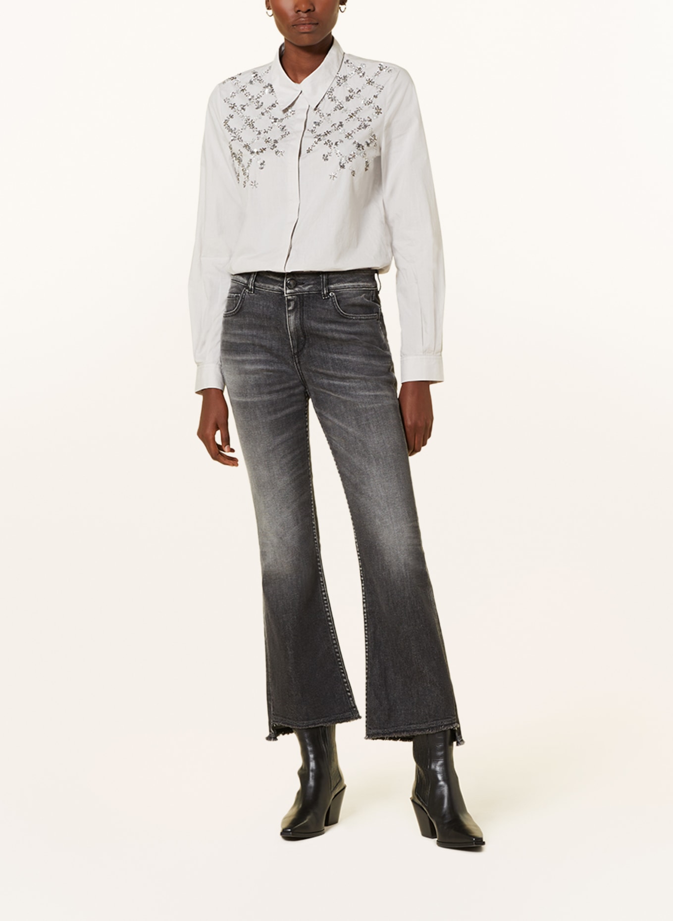 DOROTHEE SCHUMACHER Flared jeans, Color: 978 STRUCTURED GREY (Image 2)