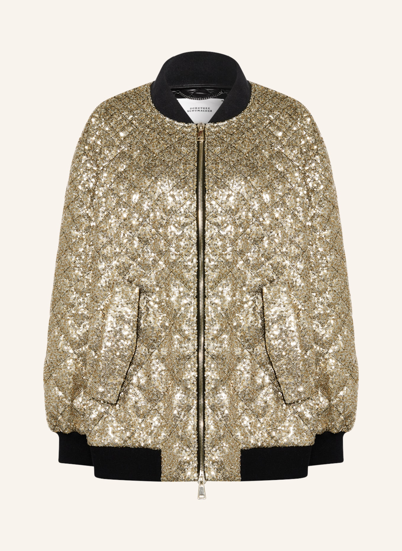DOROTHEE SCHUMACHER Bomber jacket with sequins, Color: GOLD/ BLACK (Image 1)