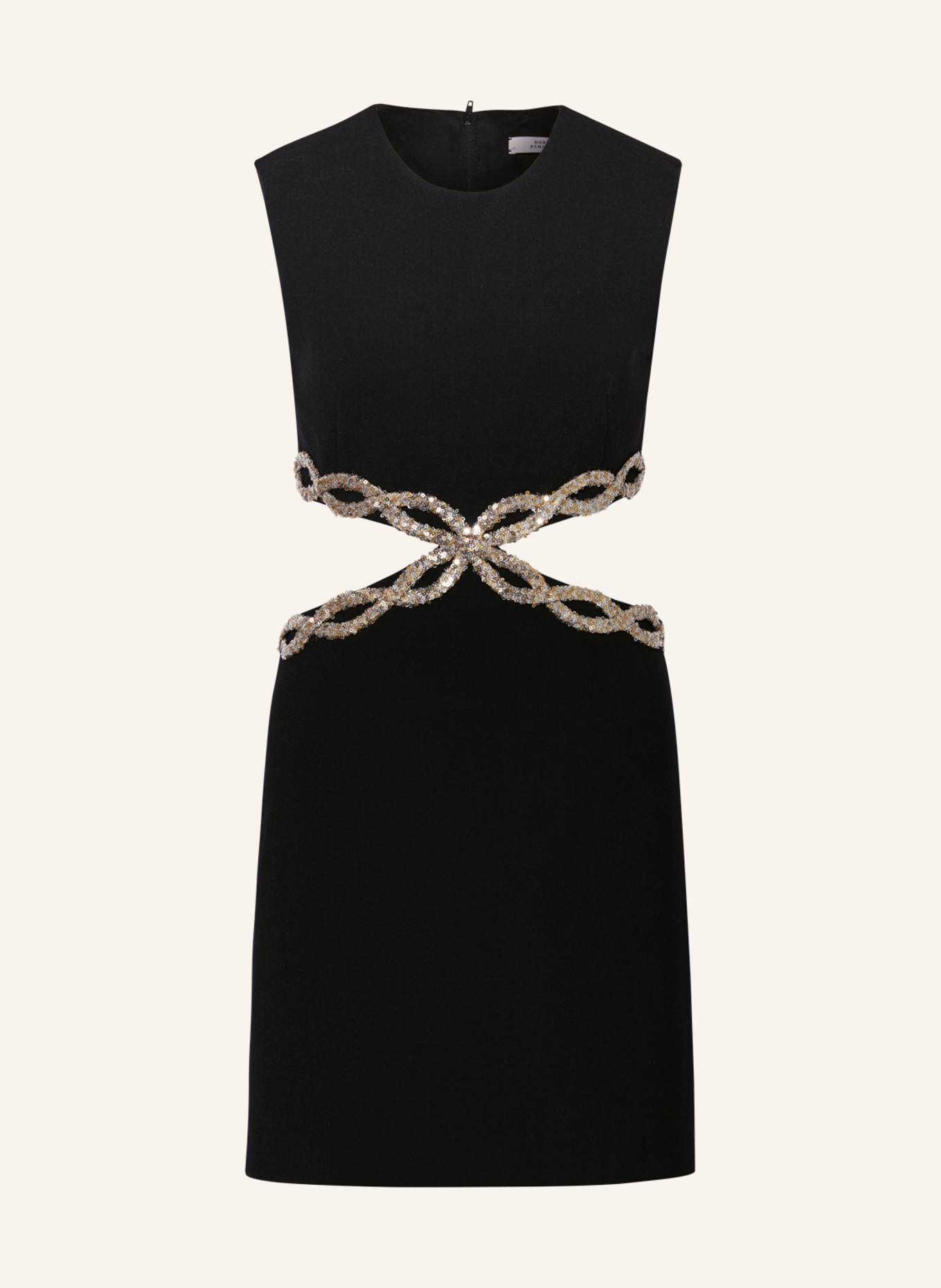 DOROTHEE SCHUMACHER Cocktail dress with sequins and cut-out, Color: BLACK (Image 1)