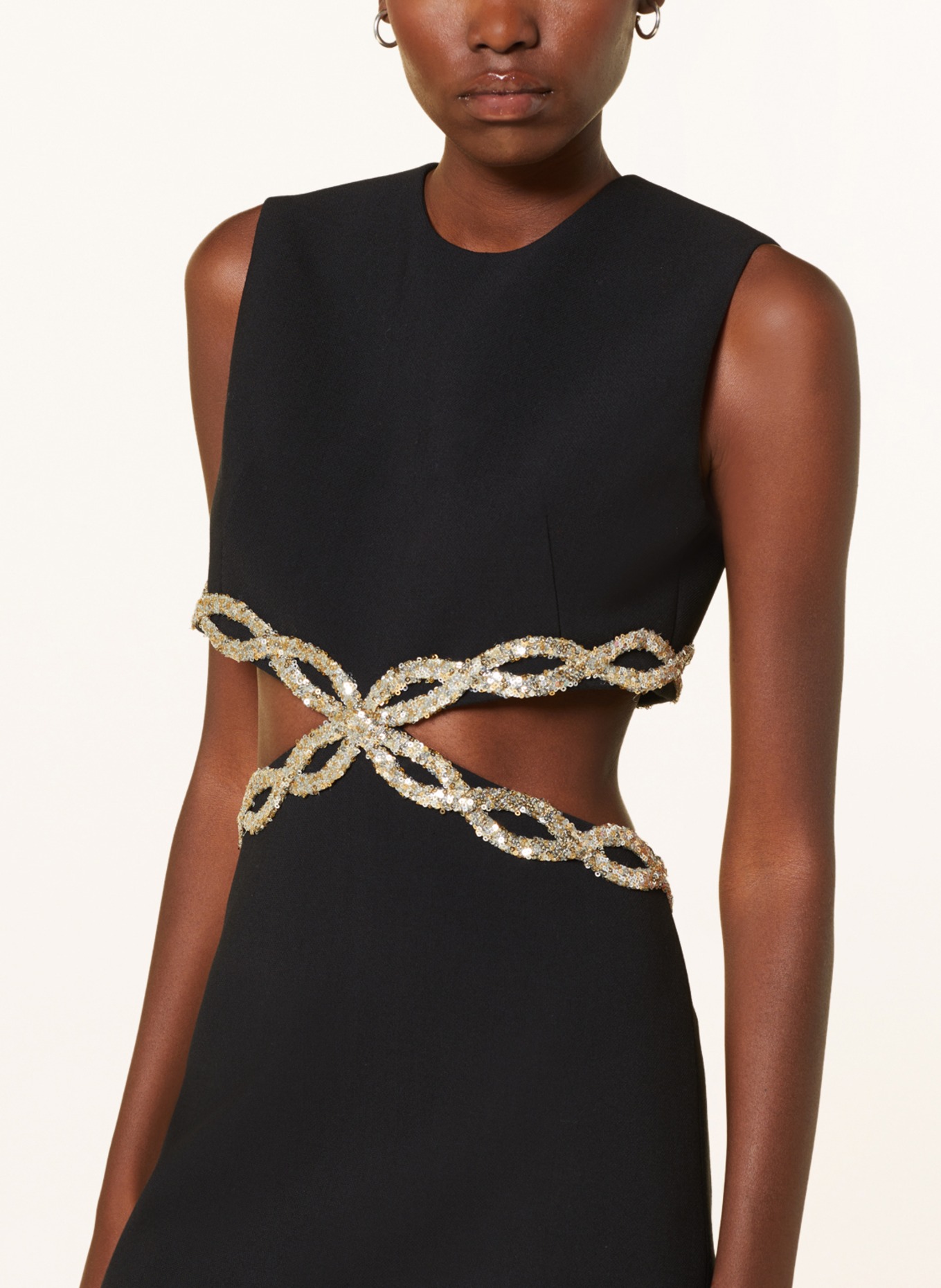 DOROTHEE SCHUMACHER Cocktail dress with sequins and cut-out, Color: BLACK (Image 5)