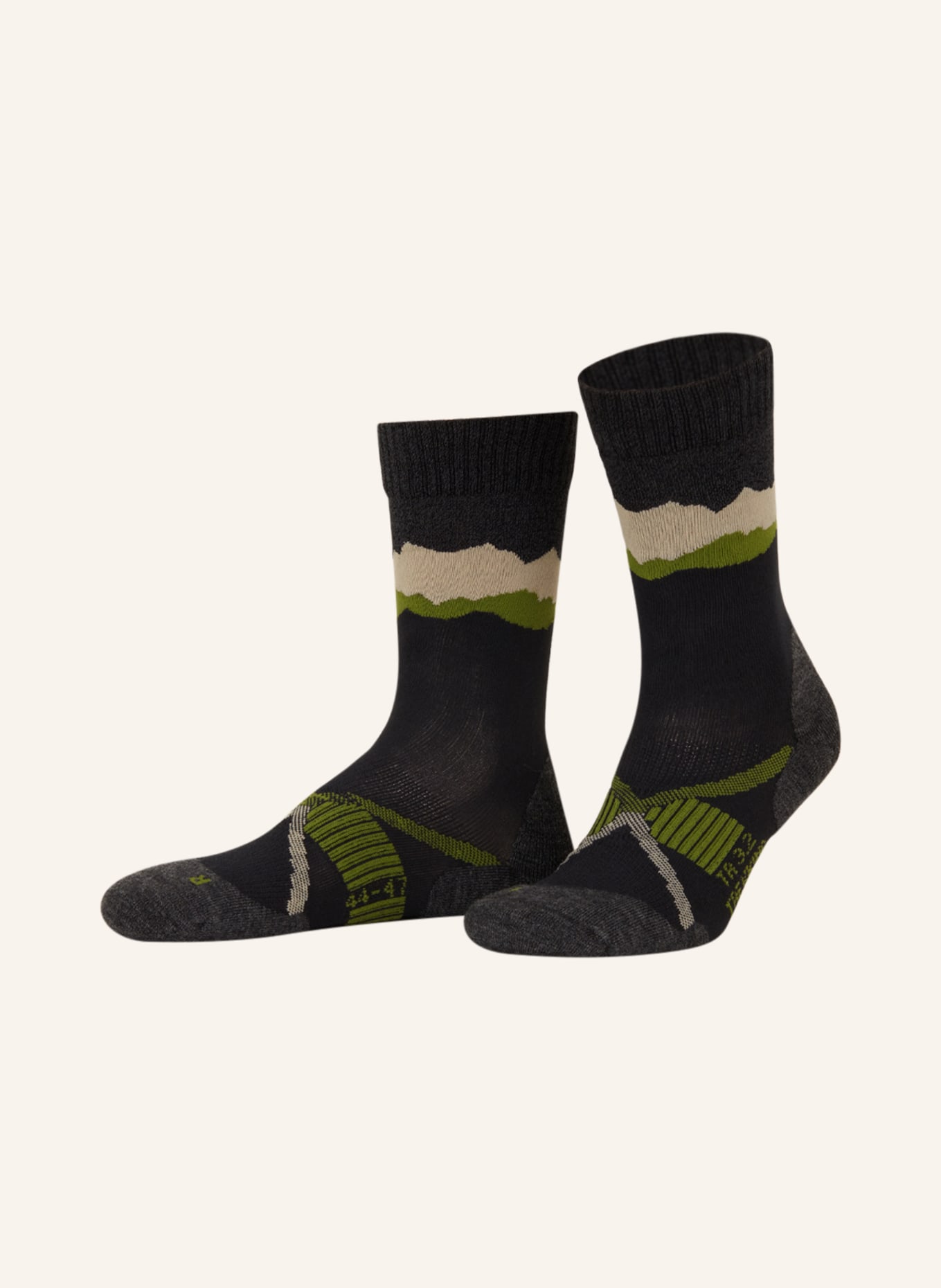 P.A.C. Trekking-Socken TR 3.2 LIGHT, Farbe: 222 Anthracite-Olive (Bild 1)