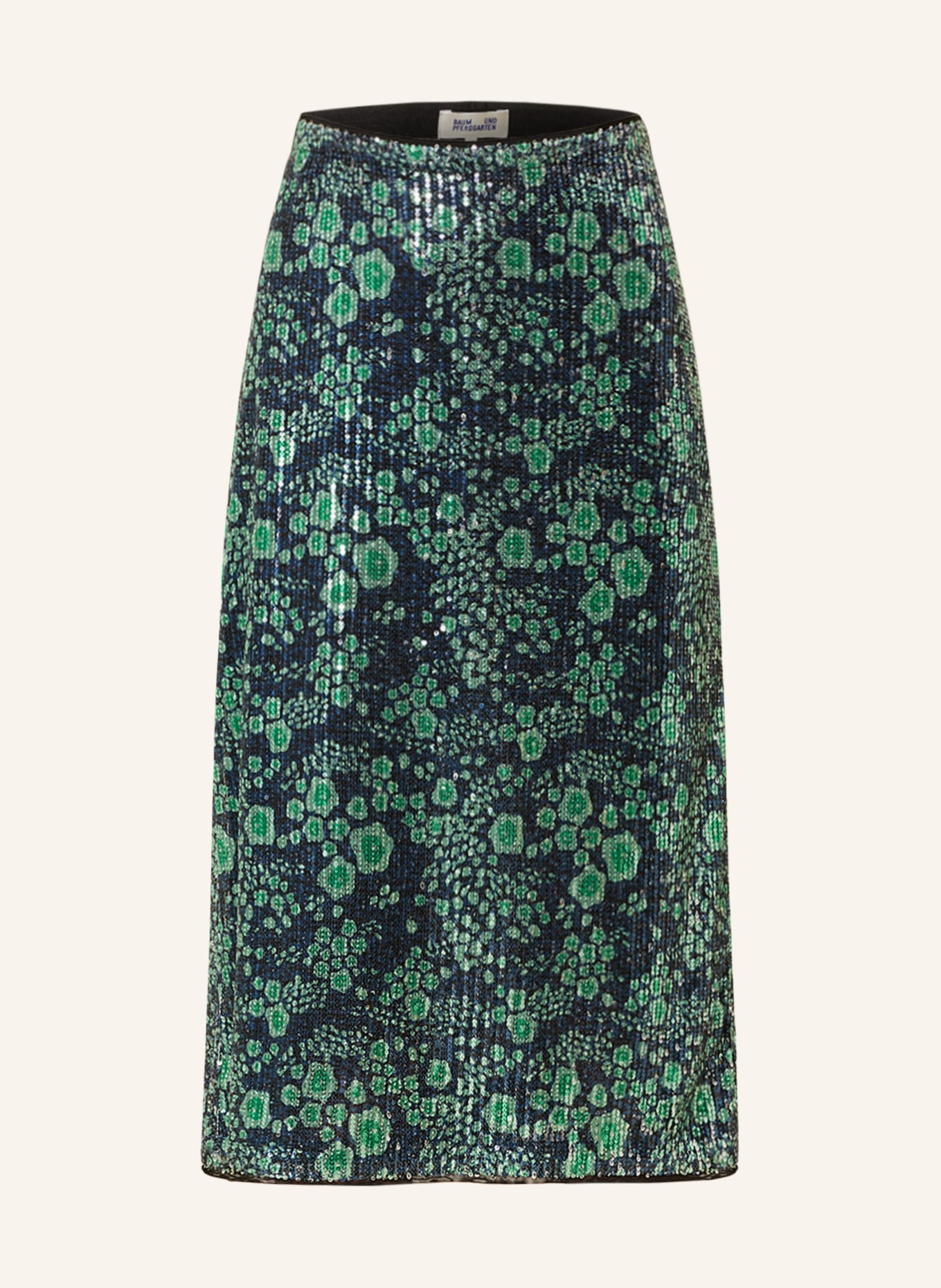 BAUM UND PFERDGARTEN Skirt JOLETTE with sequins, Color: DARK BLUE/ GREEN/ LIGHT GREEN (Image 1)
