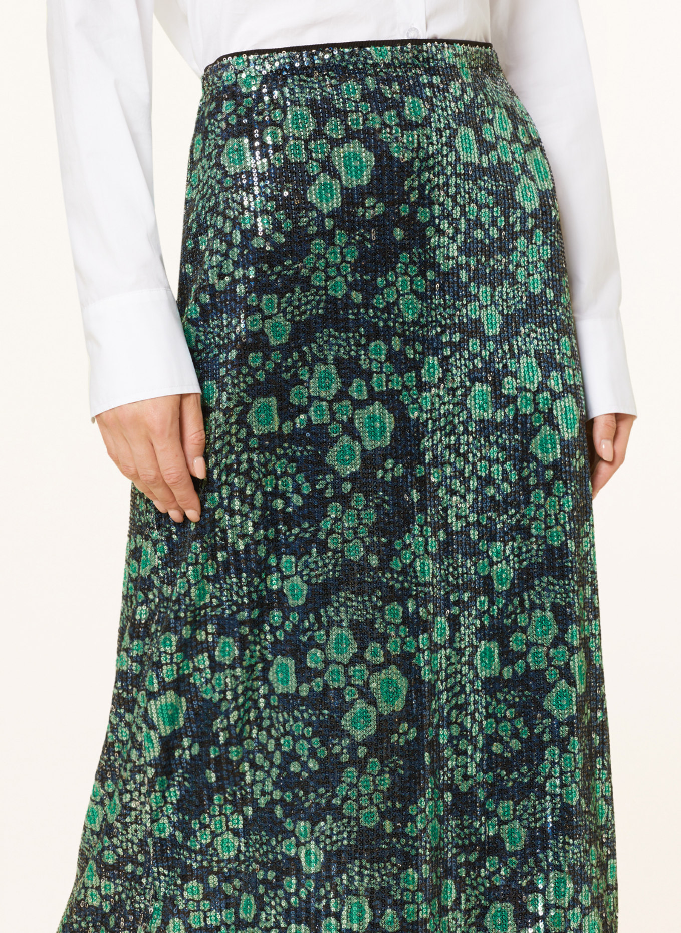 BAUM UND PFERDGARTEN Skirt JOLETTE with sequins, Color: DARK BLUE/ GREEN/ LIGHT GREEN (Image 4)