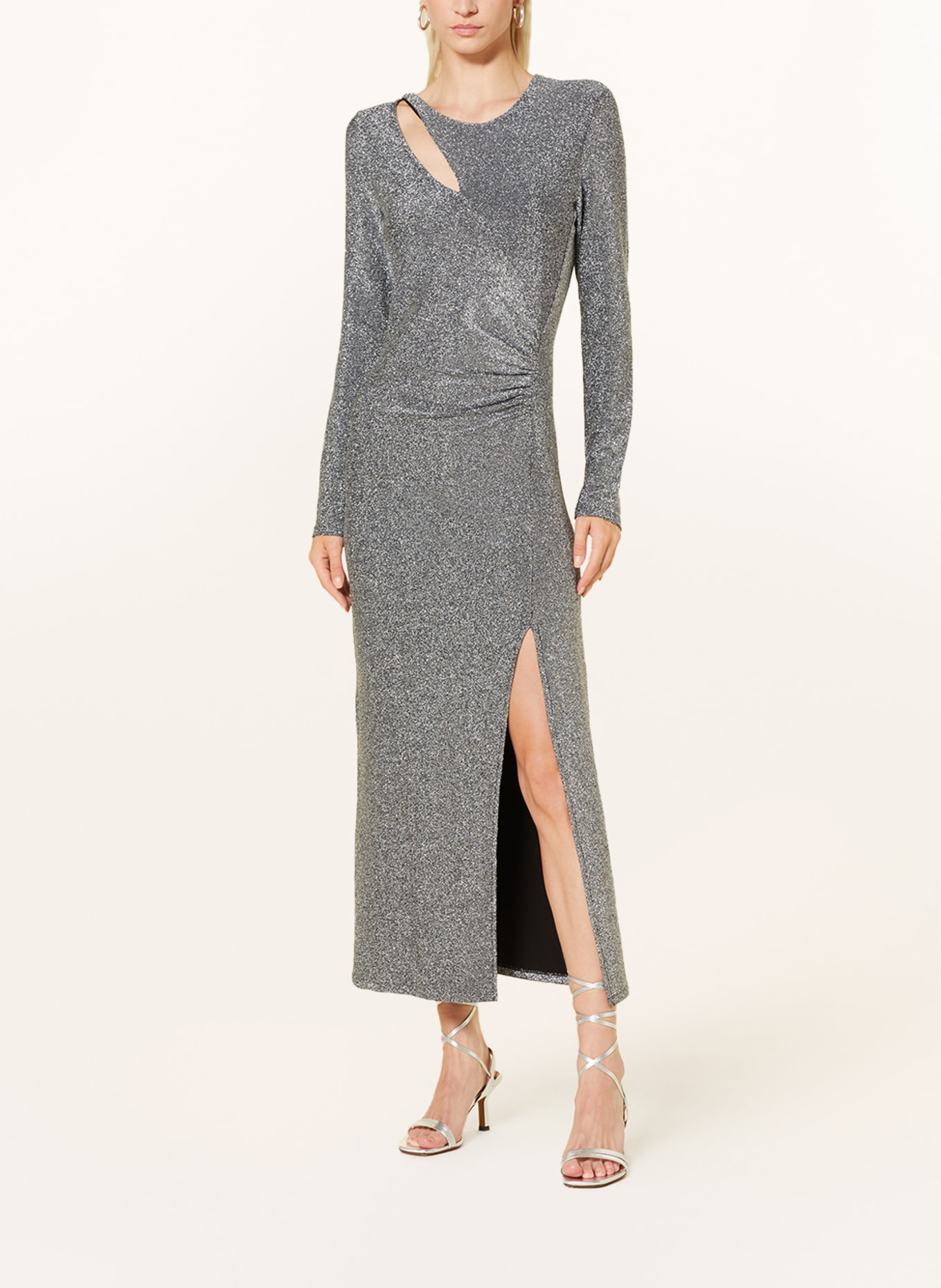 BAUM UND PFERDGARTEN Dress JILLIANE with glitter thread and cut-out, Color: SILVER (Image 2)