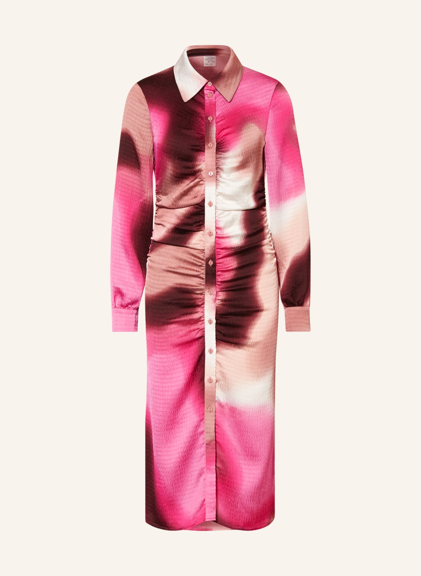 BAUM UND PFERDGARTEN Sukienka koszulowa ABIRA, Kolor: MOCNORÓŻOWY/ BLADORÓŻOWY/ BIAŁY (Obrazek 1)