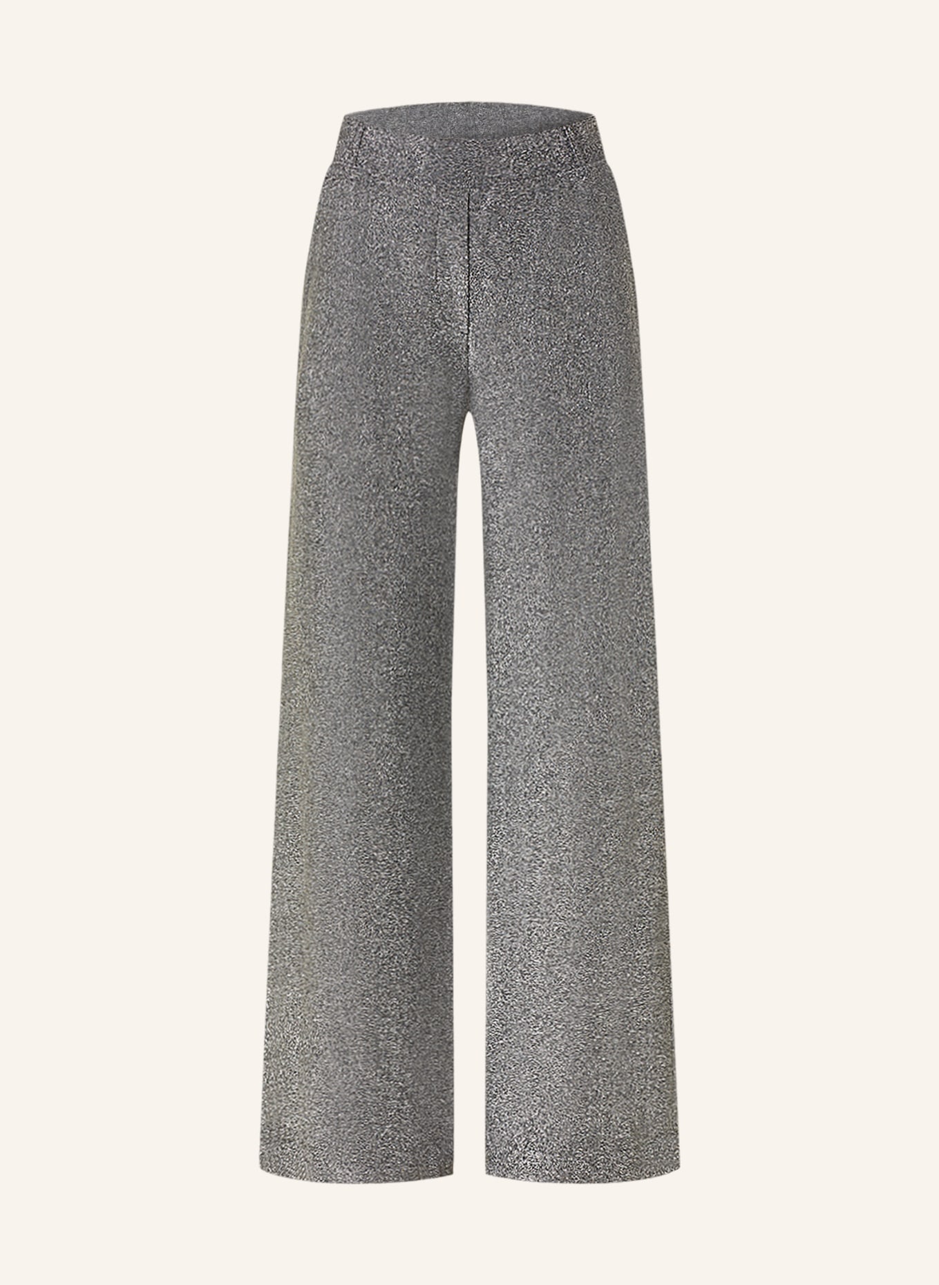 BAUM UND PFERDGARTEN Wide leg trousers JYA with glitter thread, Color: SILVER (Image 1)