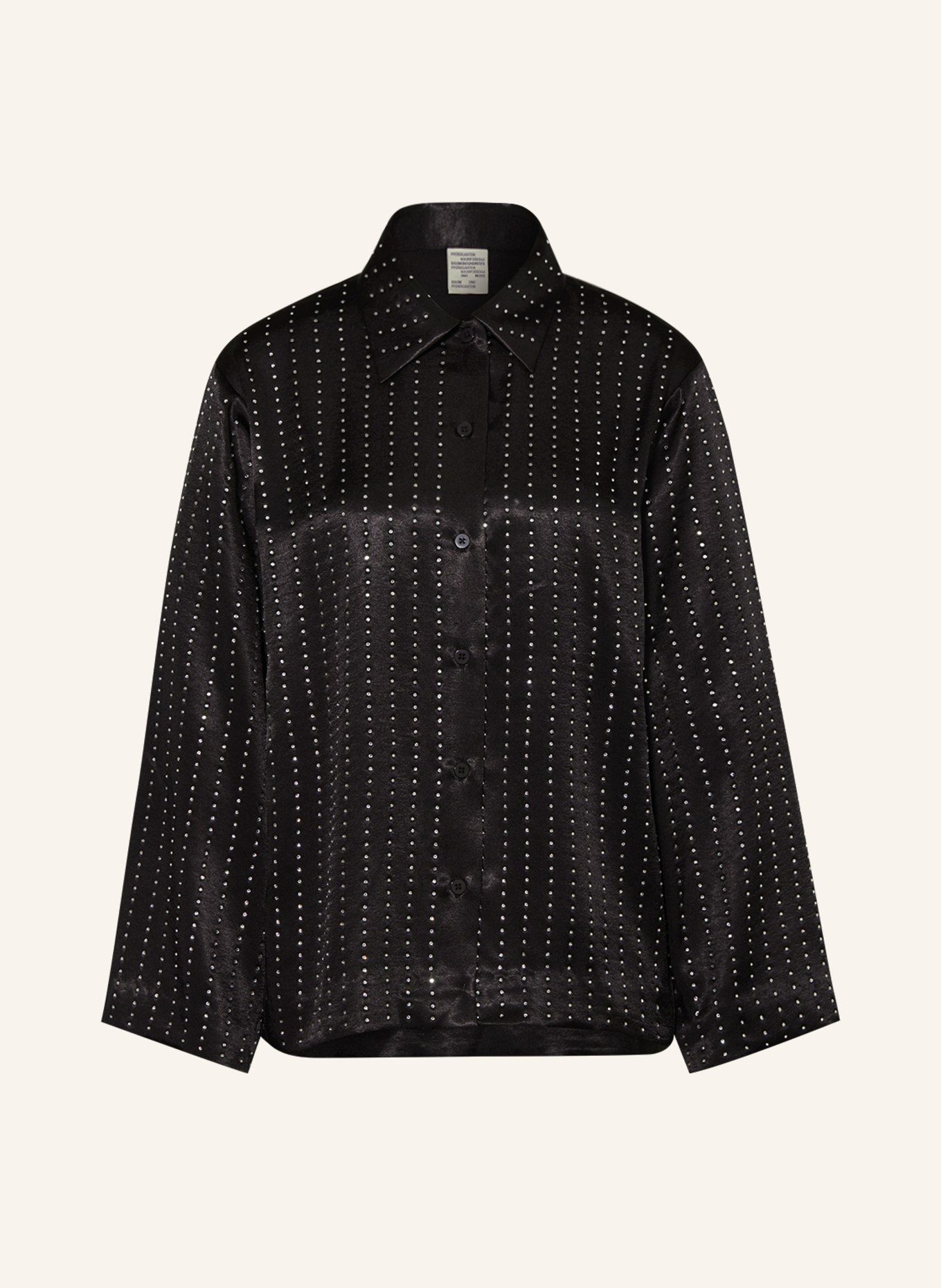 BAUM UND PFERDGARTEN Shirt blouse MARIKO with decorative gems, Color: BLACK/ SILVER (Image 1)