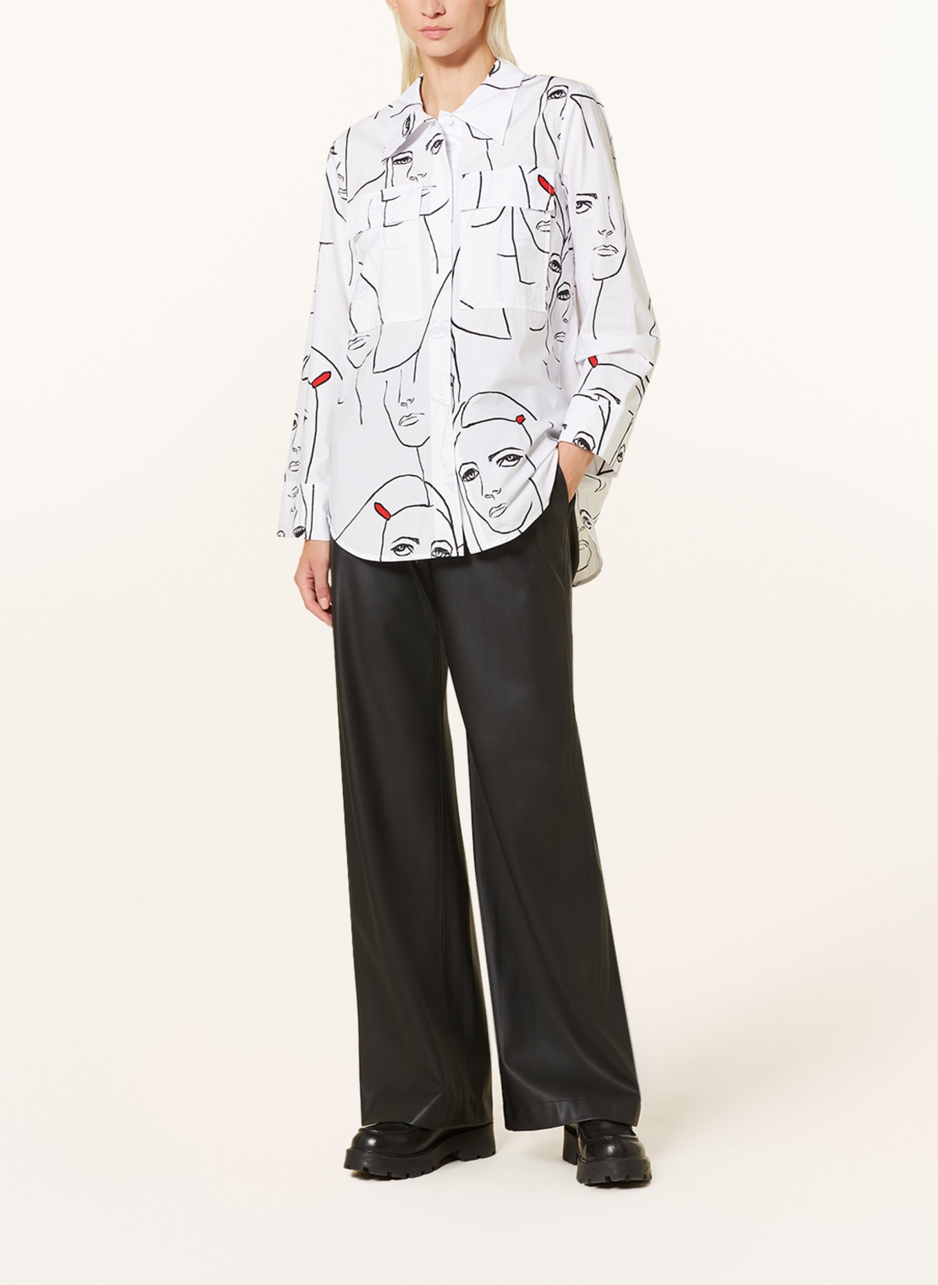 BAUM UND PFERDGARTEN Shirt blouse MILO, Color: WHITE/ BLACK/ RED (Image 2)