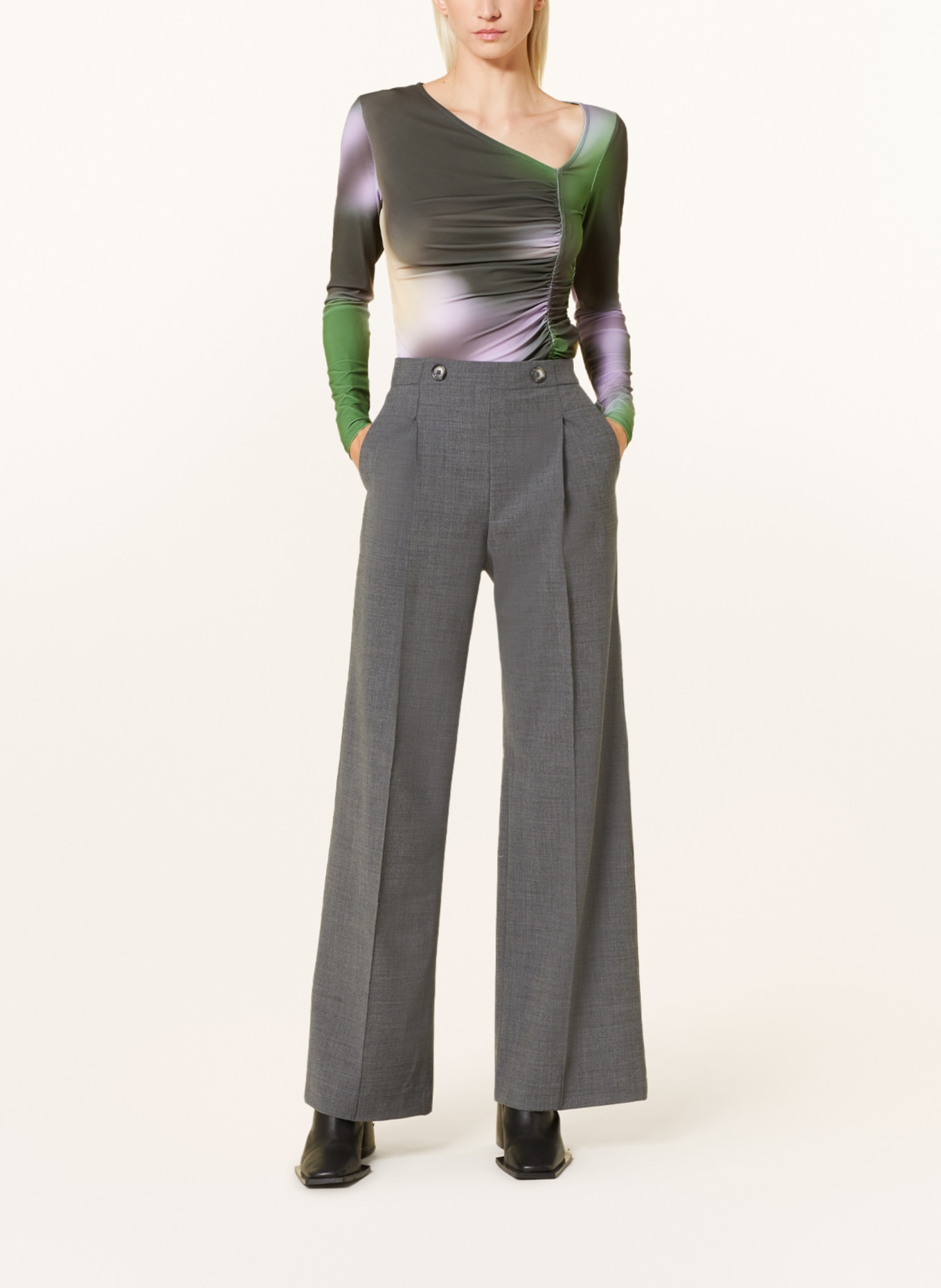 BAUM UND PFERDGARTEN Wide leg trousers NATALIE, Color: GRAY (Image 2)