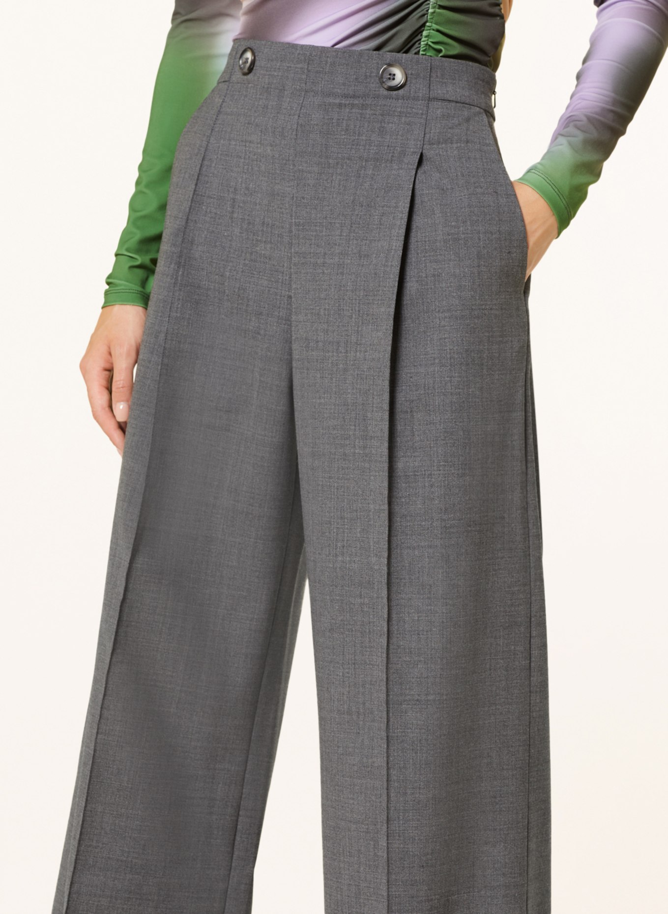 BAUM UND PFERDGARTEN Wide leg trousers NATALIE, Color: GRAY (Image 5)