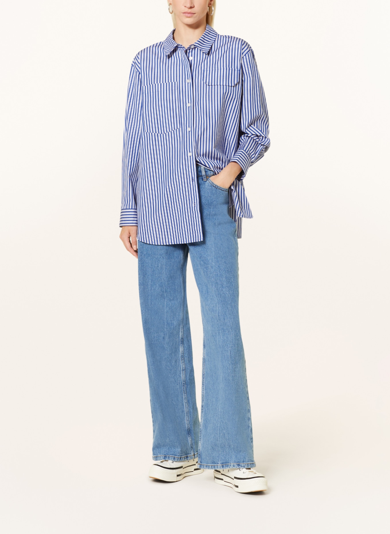 BAUM UND PFERDGARTEN Shirt blouse MOLLI, Color: WHITE/ BLUE (Image 2)