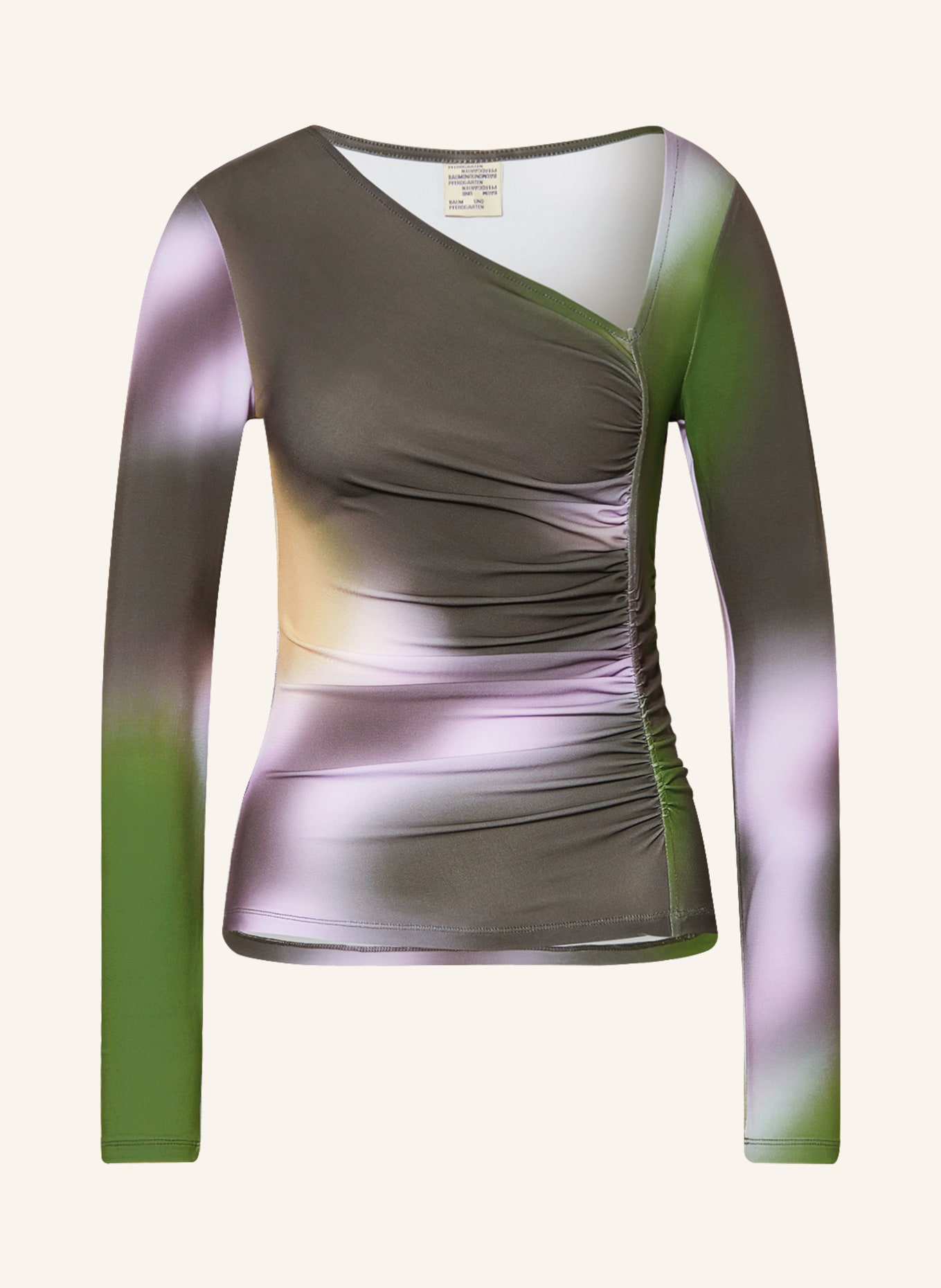 BAUM UND PFERDGARTEN Long sleeve shirt JONANA, Color: GREEN/ PURPLE/ CREAM (Image 1)