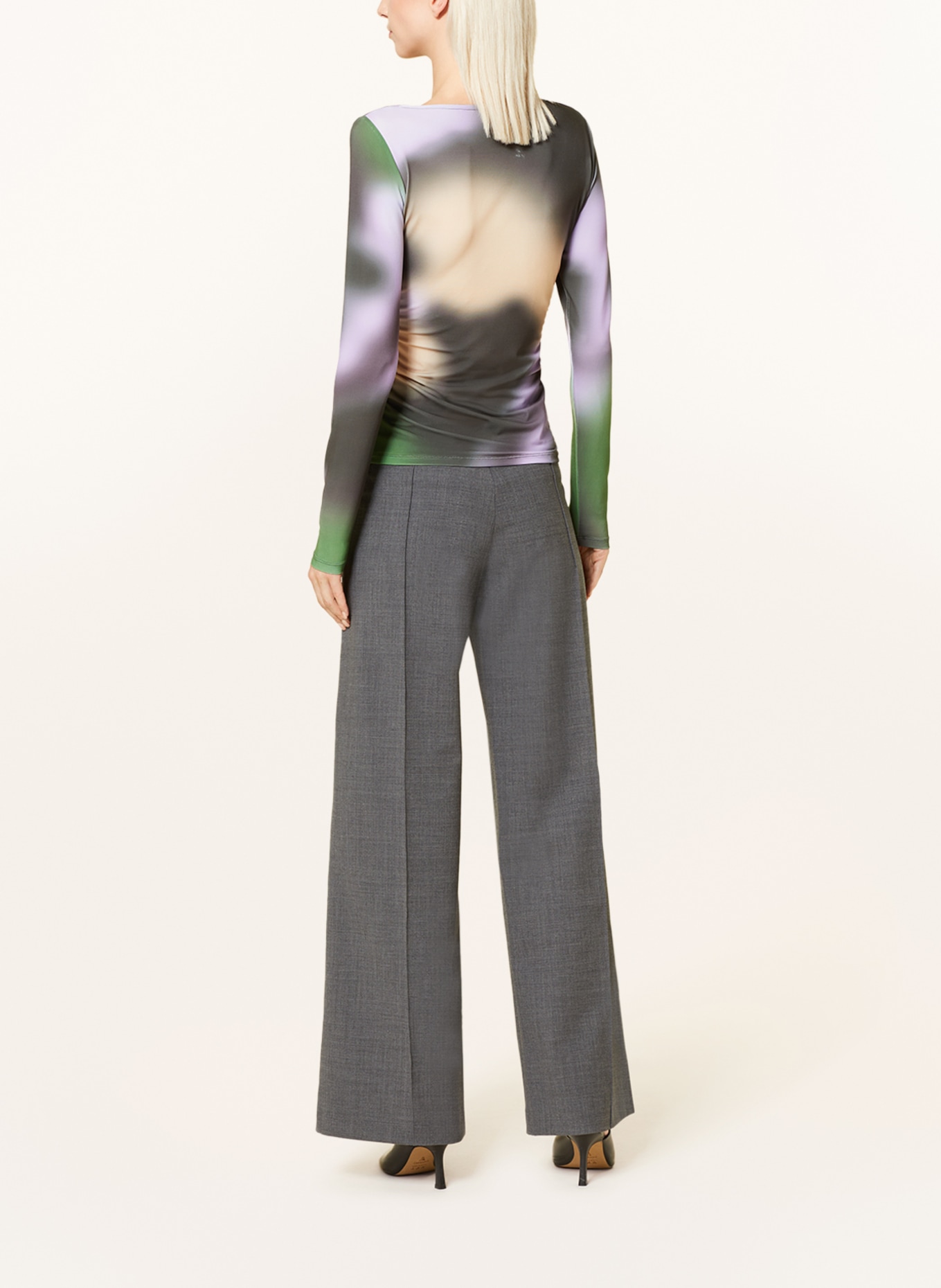 BAUM UND PFERDGARTEN Long sleeve shirt JONANA, Color: GREEN/ PURPLE/ CREAM (Image 3)