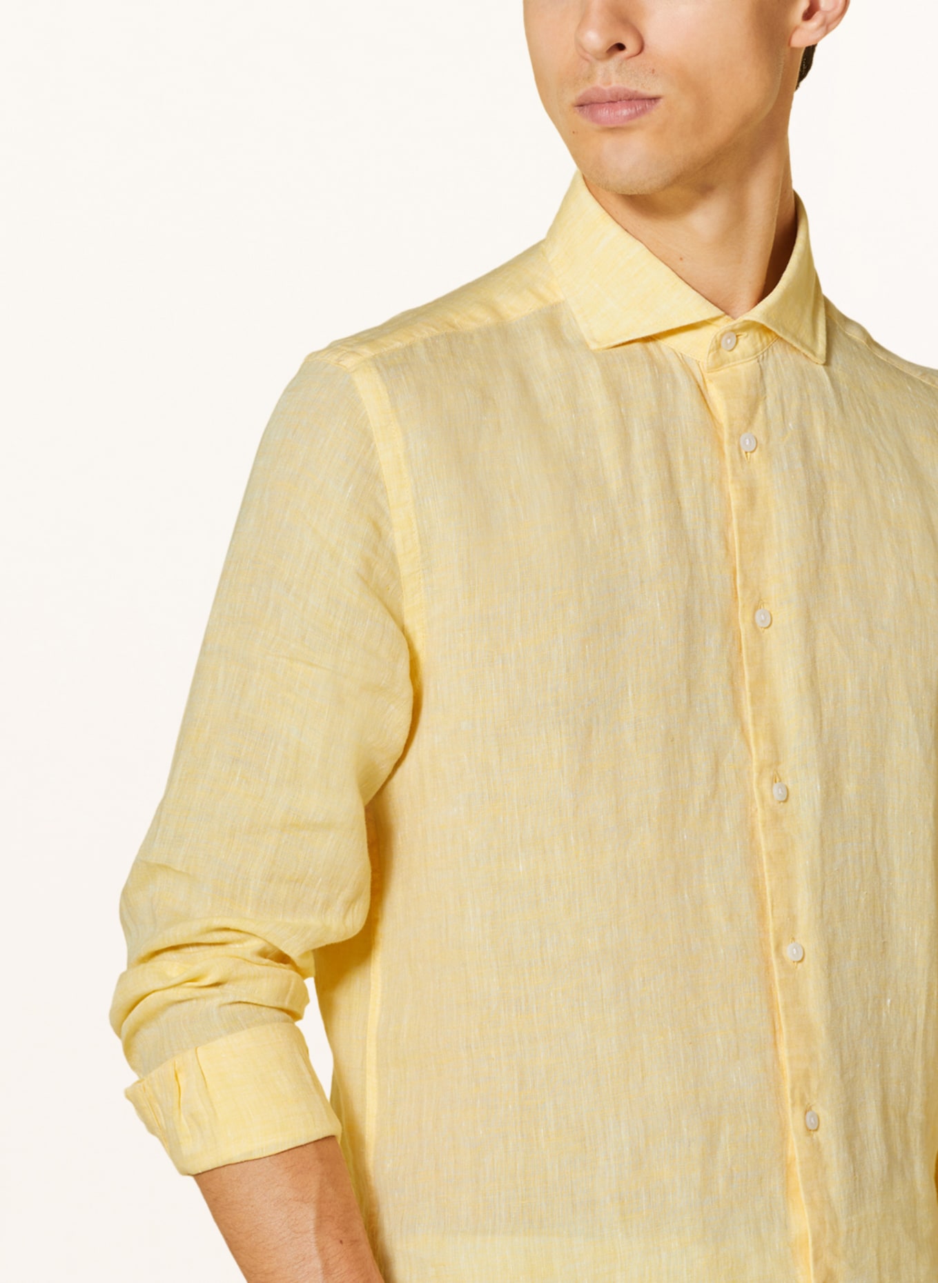 REISS Linen shirt RUBAN Regular Fit, Color: LIGHT YELLOW (Image 4)