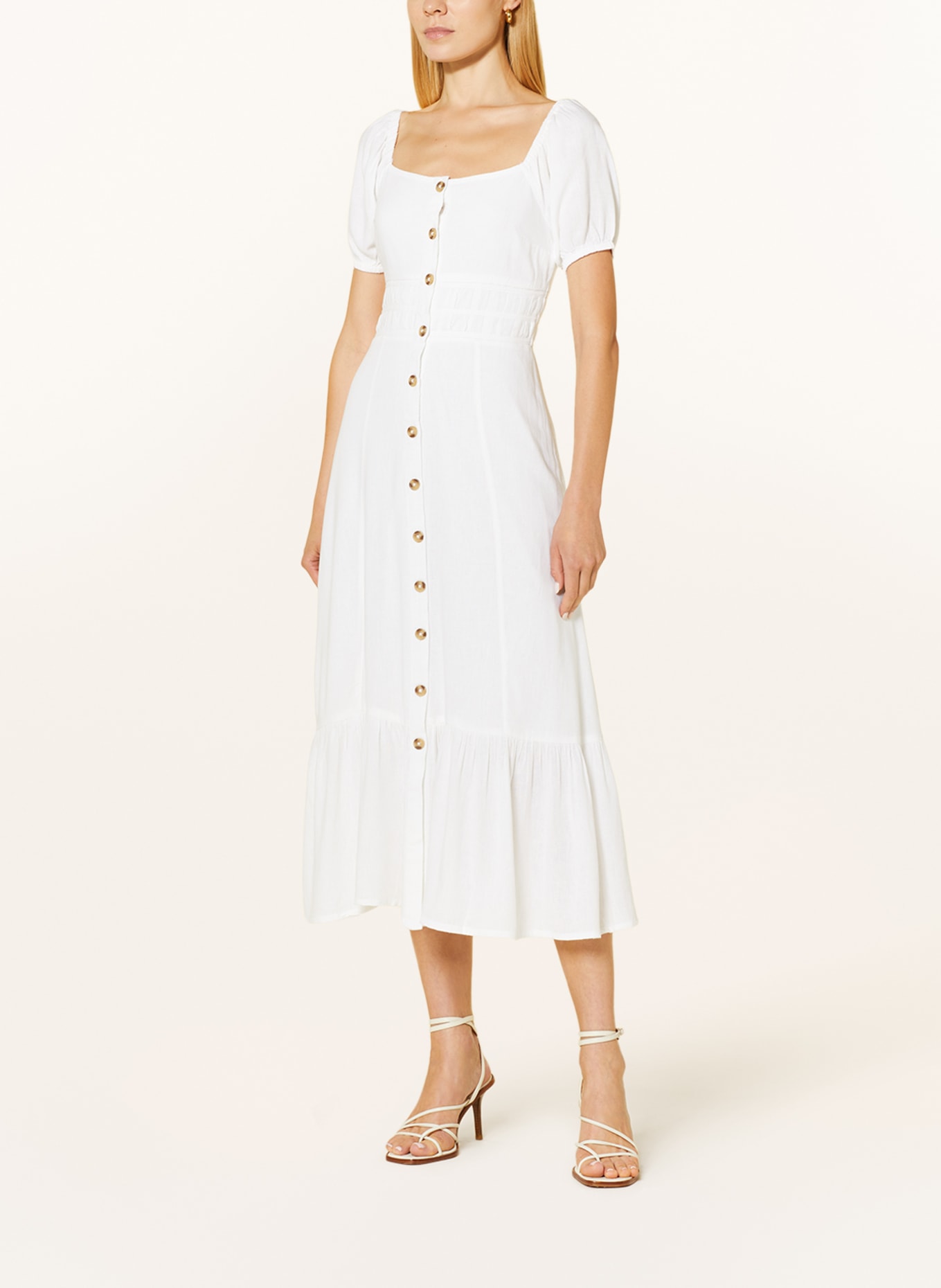 Phase Eight Dress MARIBELLA with linen, Color: WHITE (Image 2)