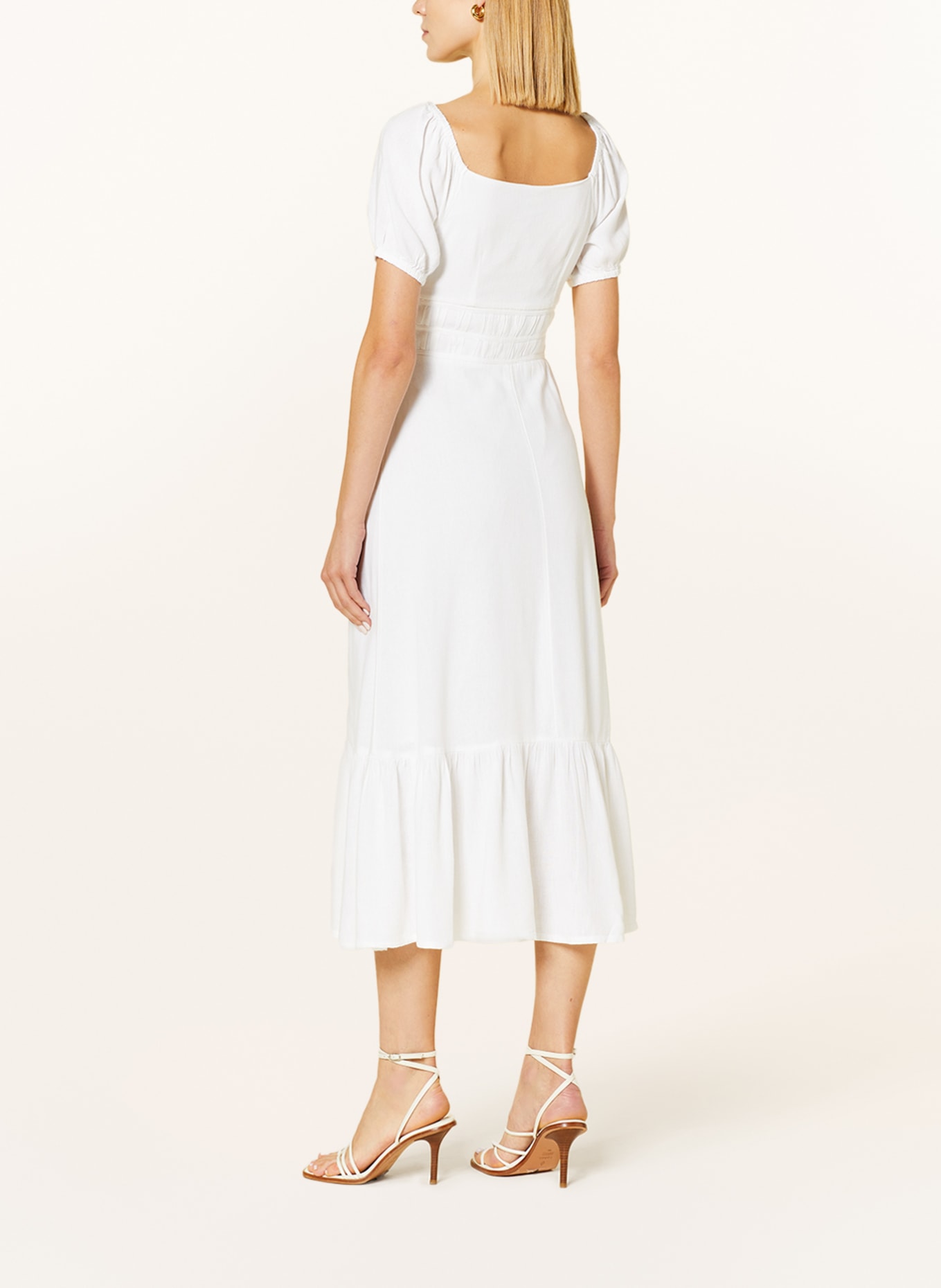 Phase Eight Dress MARIBELLA with linen, Color: WHITE (Image 3)